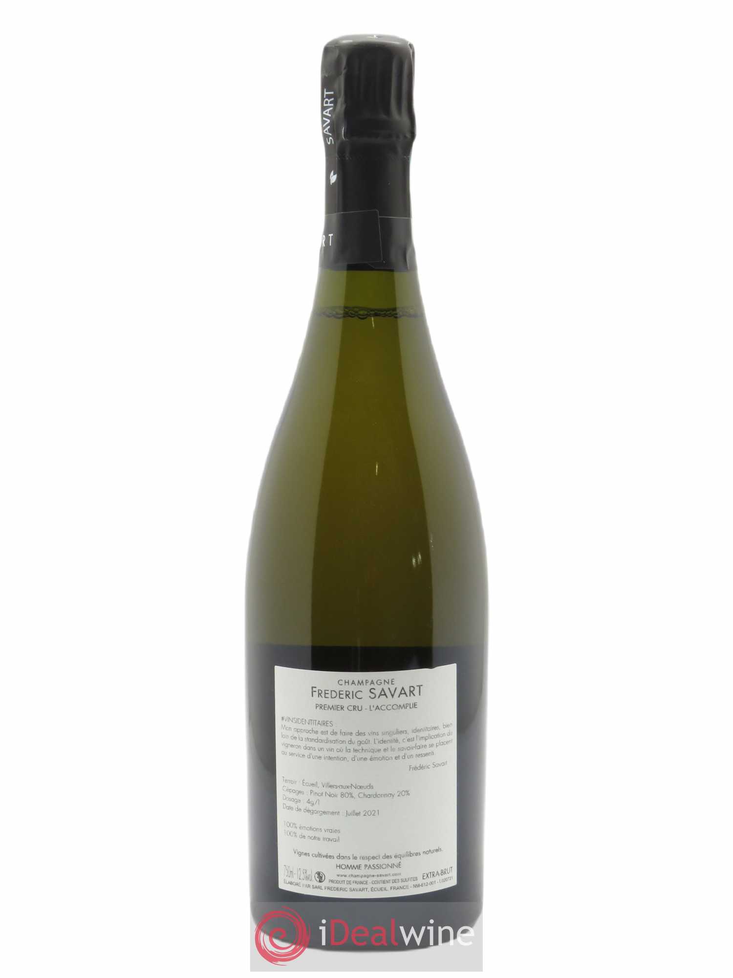 L'Accomplie 1er Cru Extra-Brut Vieilles Vignes Frédéric Savart - Lot de 1 bouteille - 1