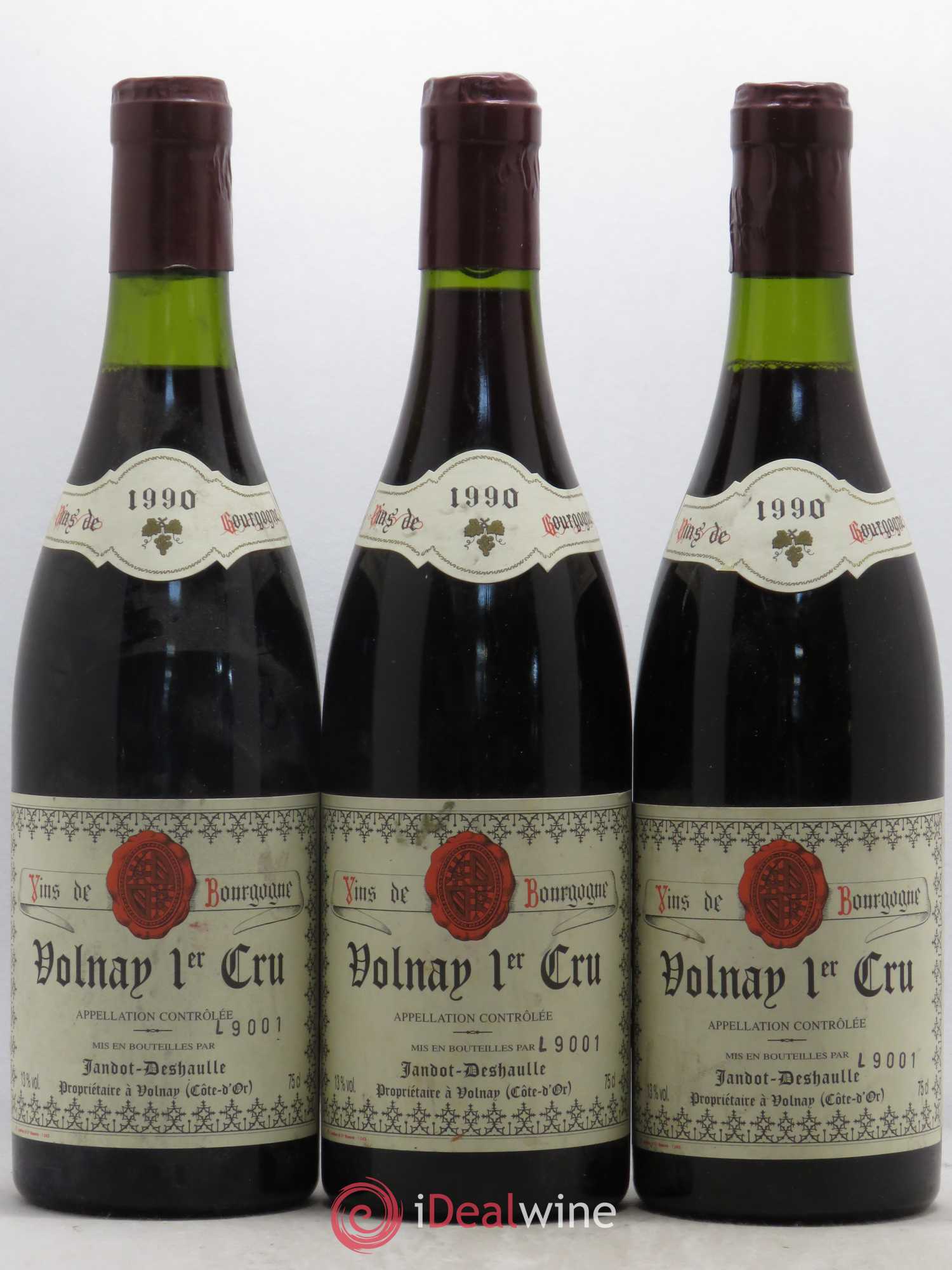 Volnay 1er Cru Jandot Deshaulle 1990 - Posten von 3 Flaschen - 0