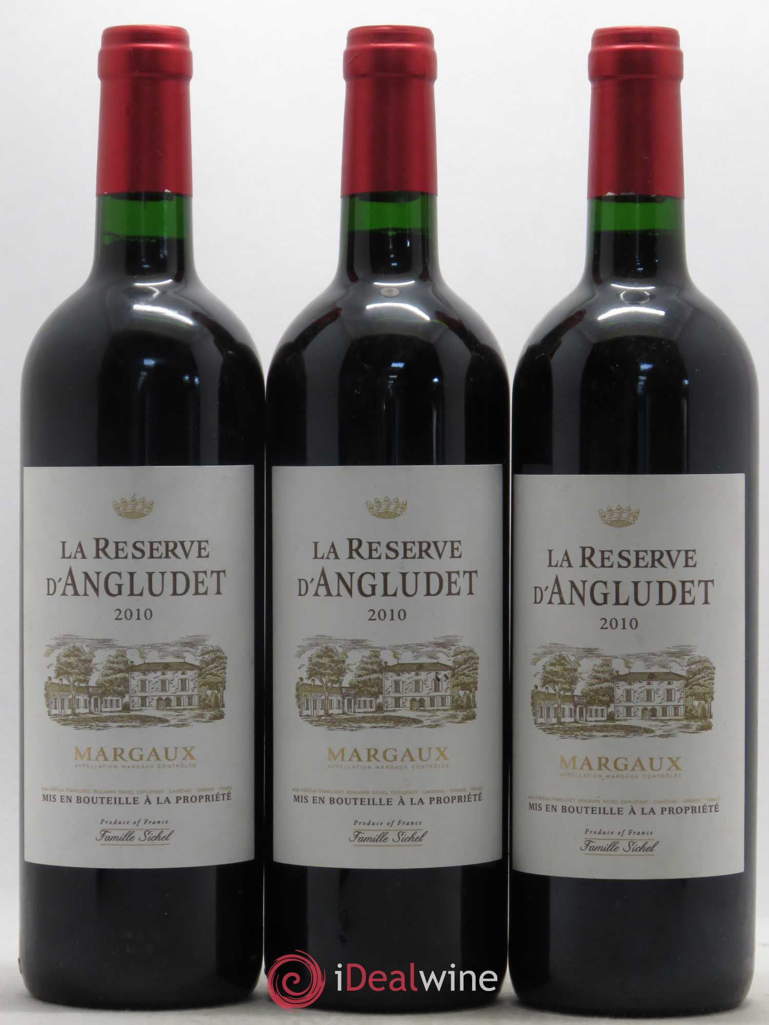 Château d' Angludet Cru Bourgeois La Réserve 2010 - Lot of 3 bottles - 0