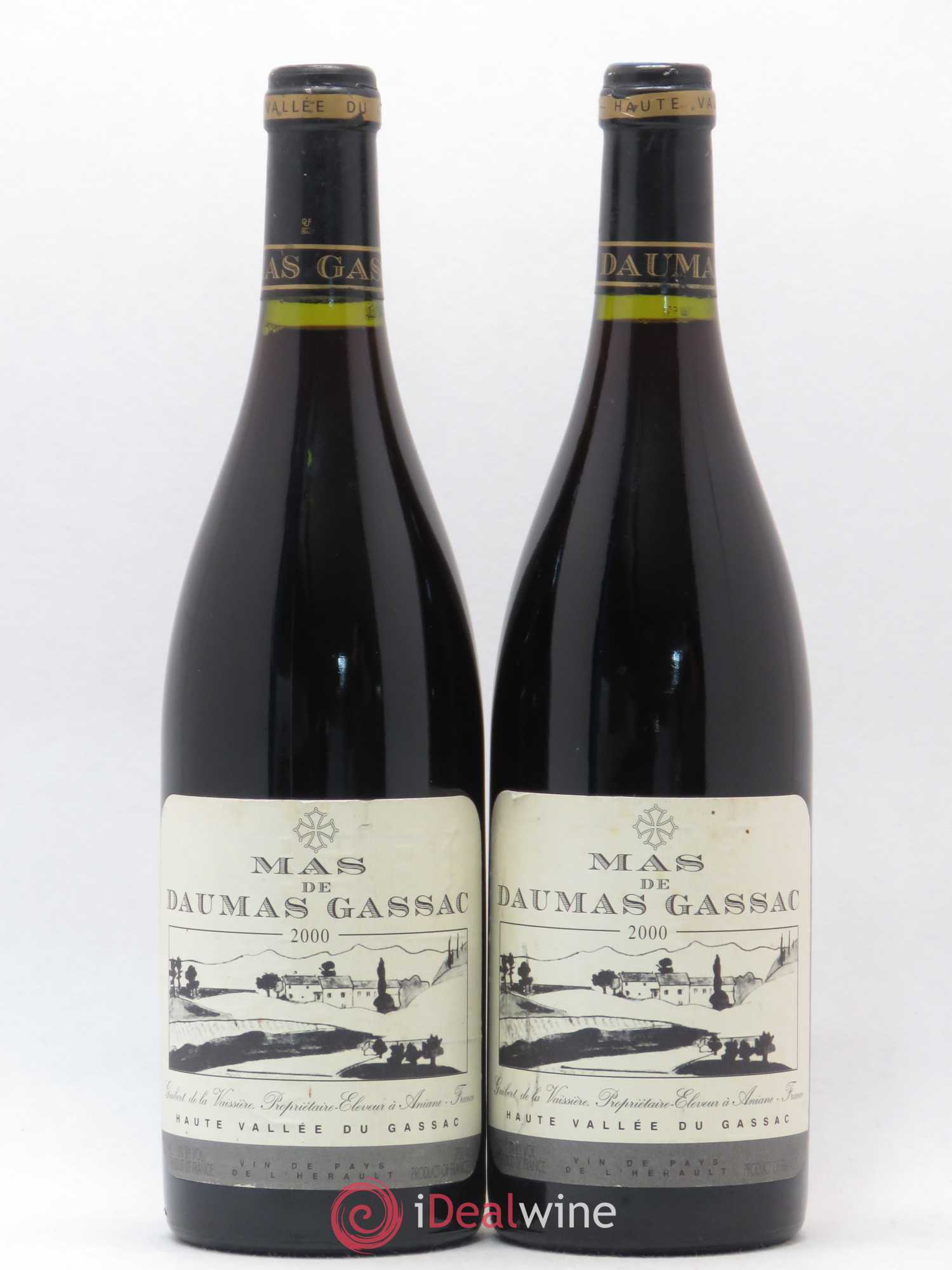 Saint-Guilhem-le-Désert - Cité d'Aniane Mas Daumas Gassac Famille Guibert de La Vaissière 2000 - Lot de 2 bouteilles - 0