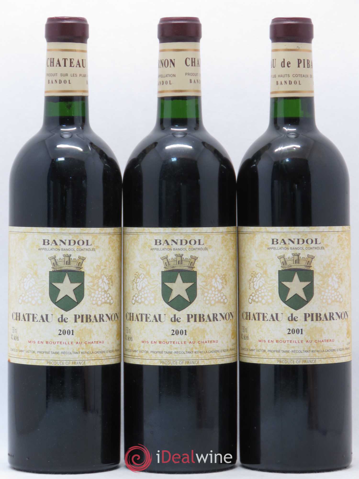 Bandol Château de Pibarnon Comte de Saint-Victor 2001 - Lot de 3 bouteilles - 0