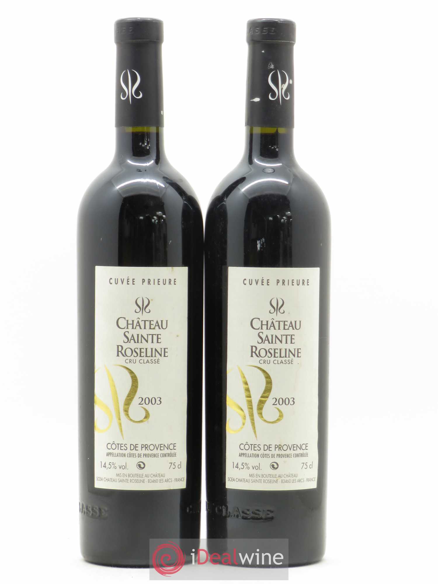 Côtes de Provence Château Sainte-Roseline Le Prieuré 2003 - Lot de 2 bouteilles - 0