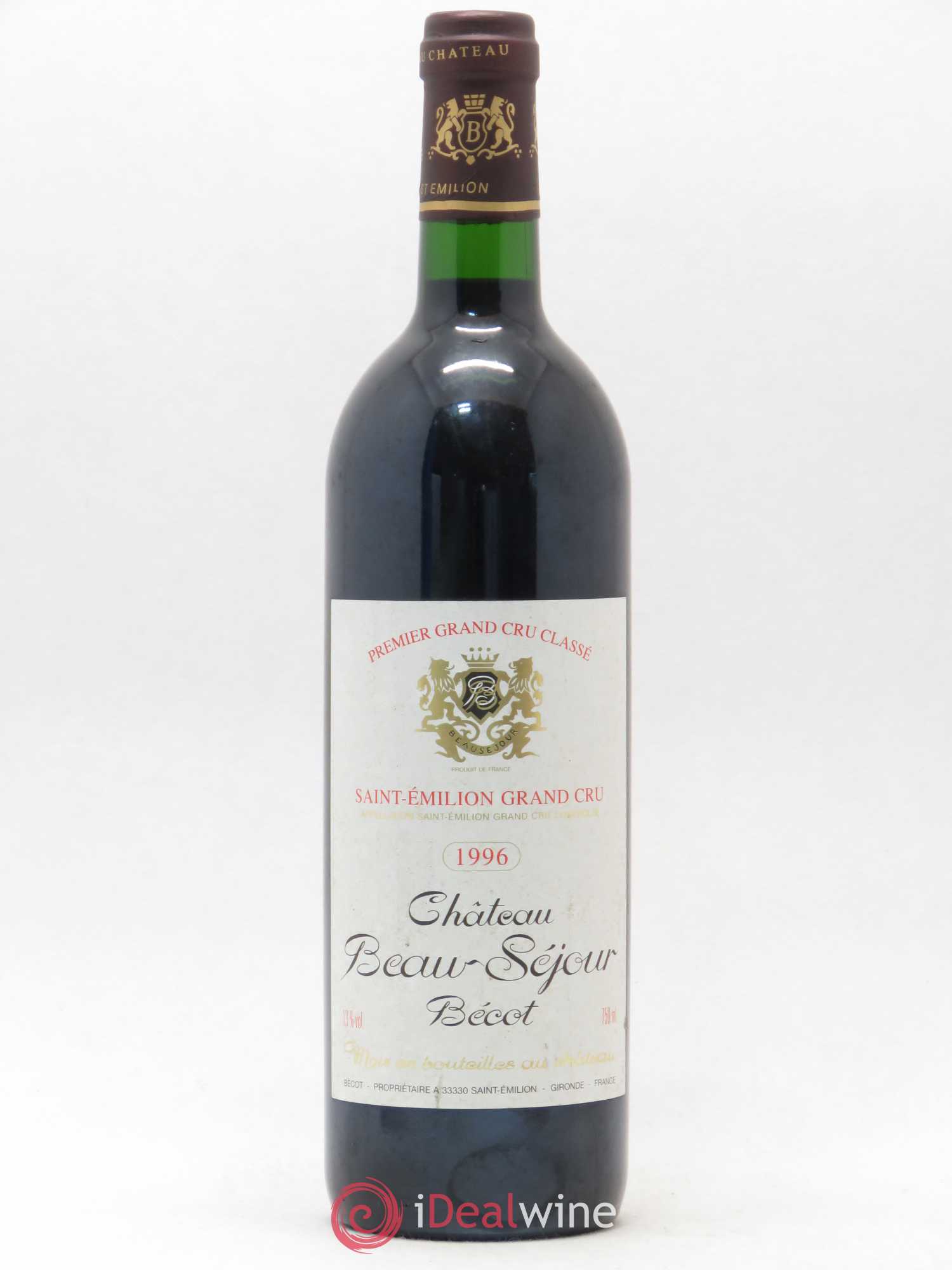 Château Beau-Séjour Bécot 1er Grand Cru Classé B 1996 - Lot de 1 bouteille - 0