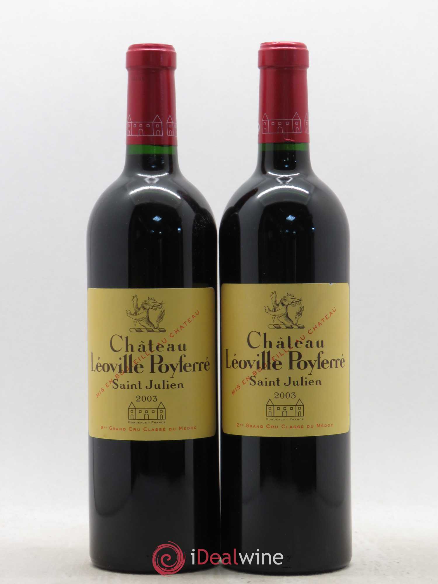 Château Léoville Poyferré 2ème Grand Cru Classé 2003 - Lot de 2 bouteilles - 0