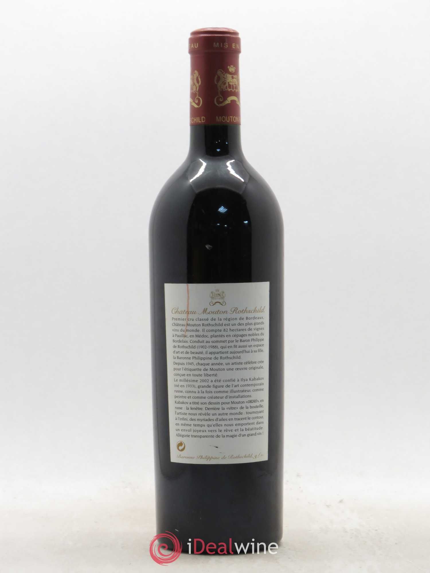 Château Mouton Rothschild 1er Grand Cru Classé 2002 - Lot de 1 bouteille - 1