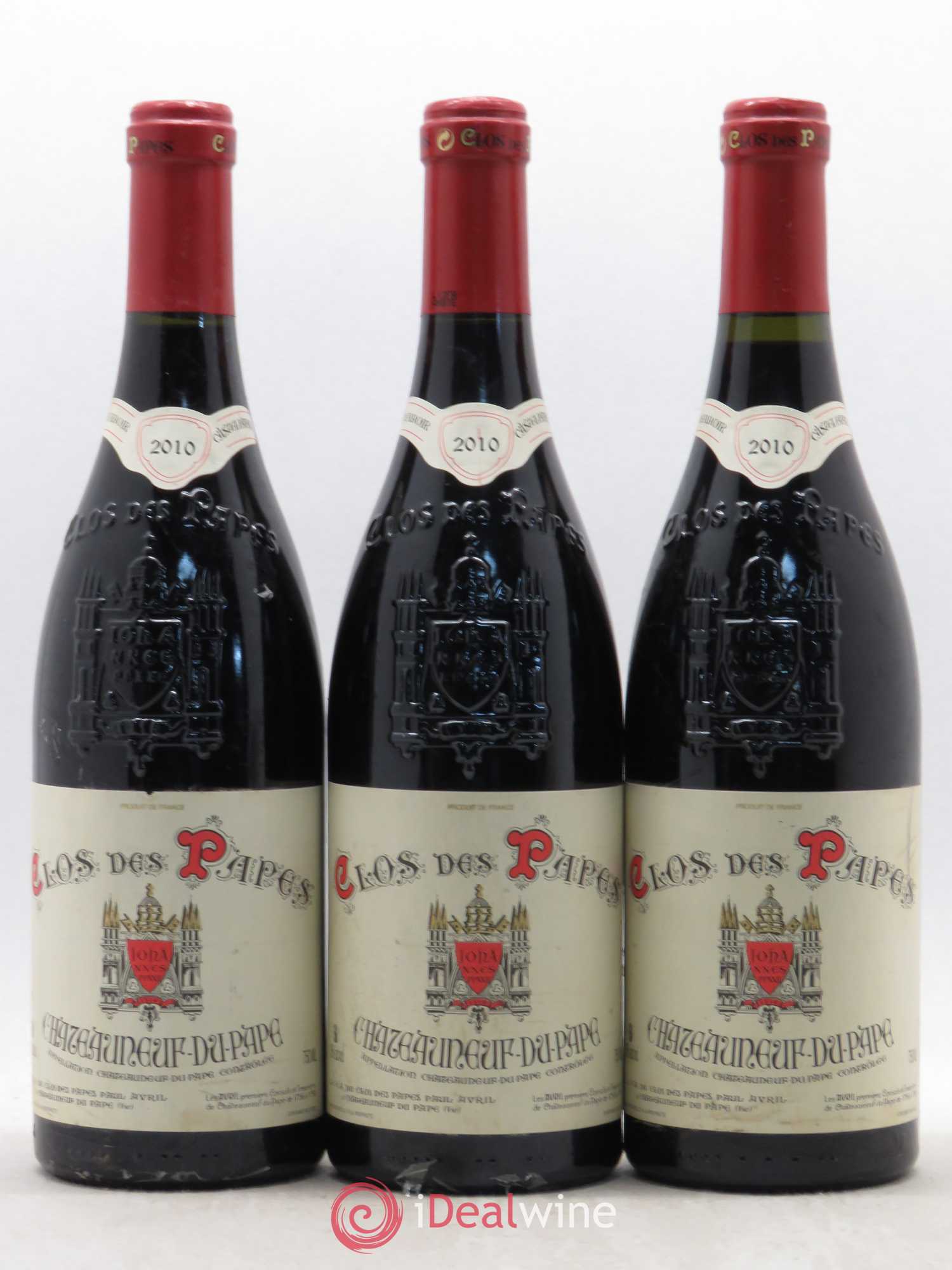 Châteauneuf-du-Pape Clos des Papes - Paul Avril 2010 - Lot de 3 bouteilles - 0
