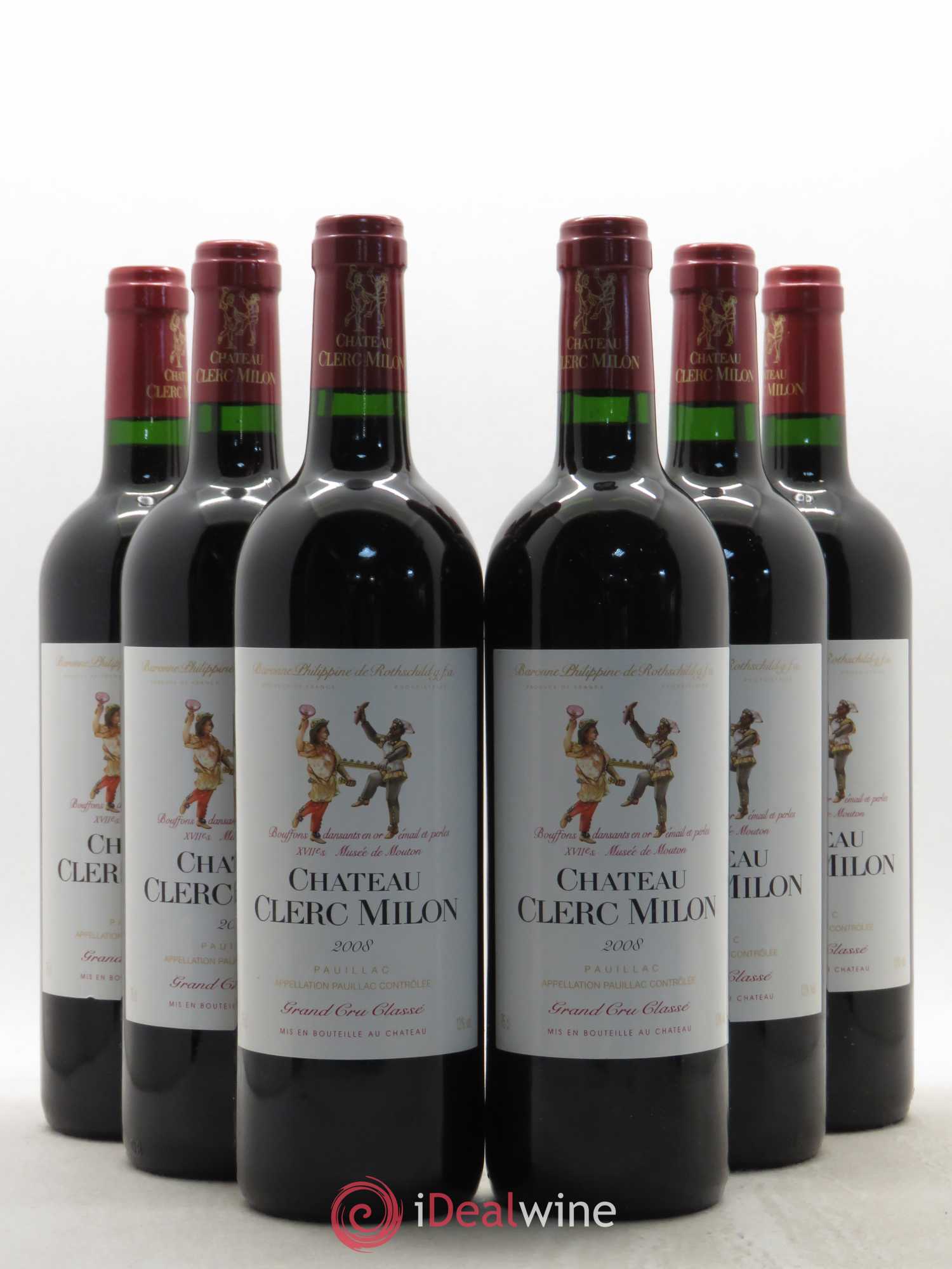 Château Clerc Milon 5ème Grand Cru Classé 2008 - Lot de 6 bouteilles - 0