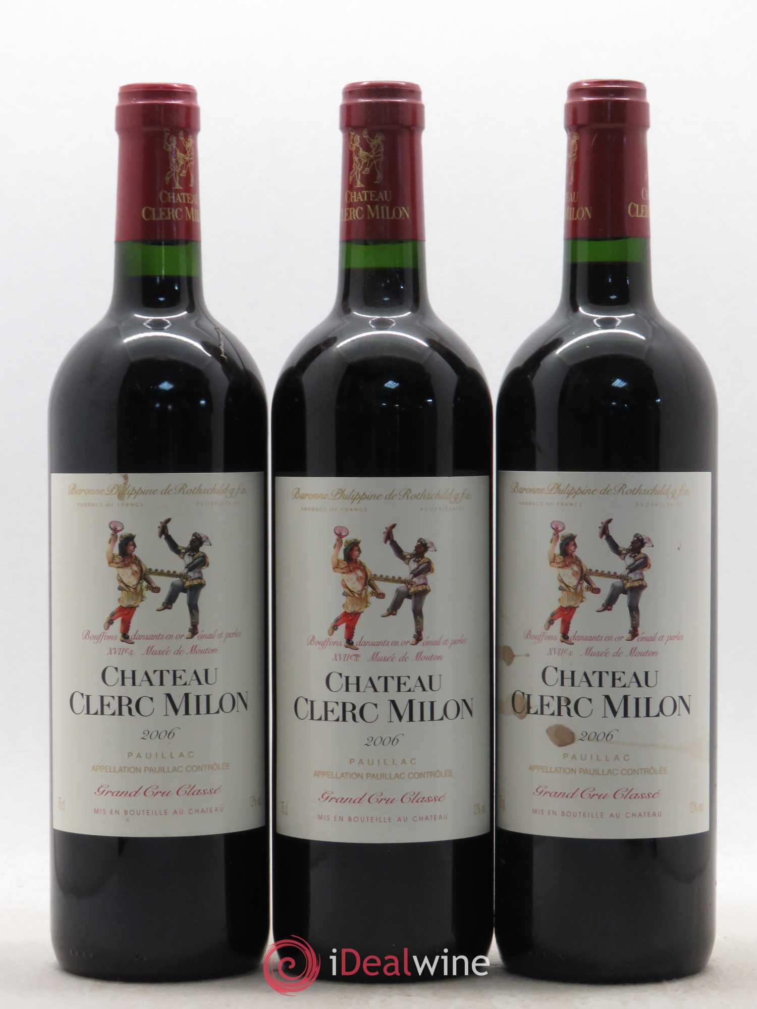 Château Clerc Milon 5ème Grand Cru Classé 2006 - Lot de 3 bouteilles - 0