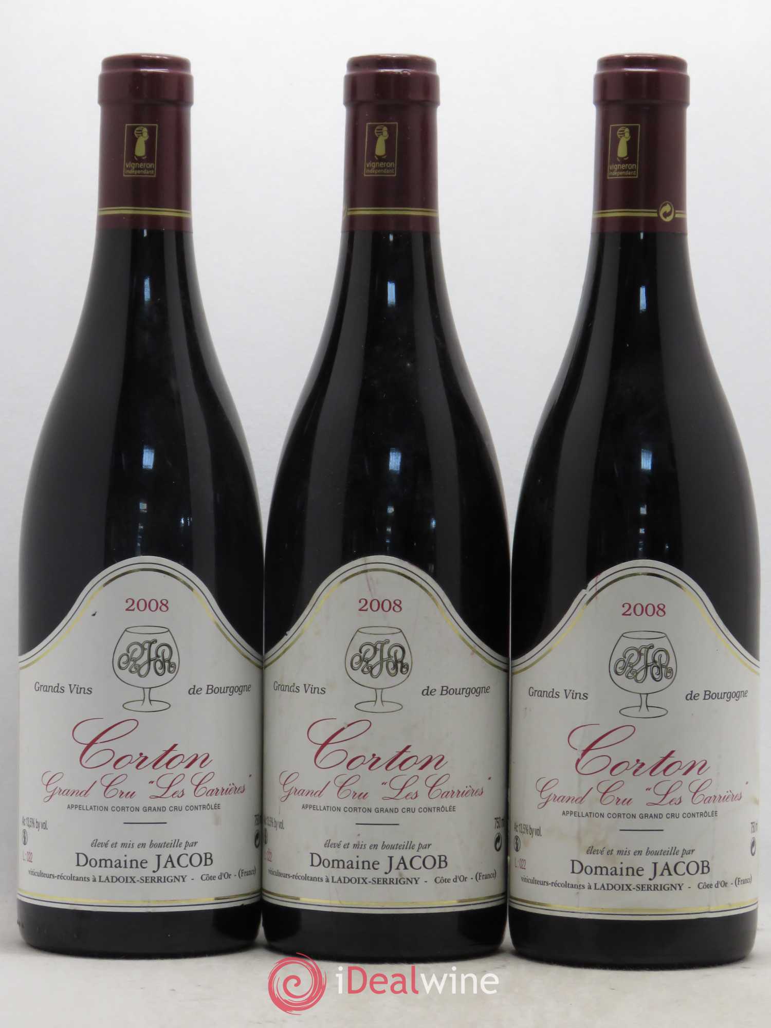 Corton Grand Cru Les Carrières Jacob 2008 - Posten von 3 Flaschen - 0