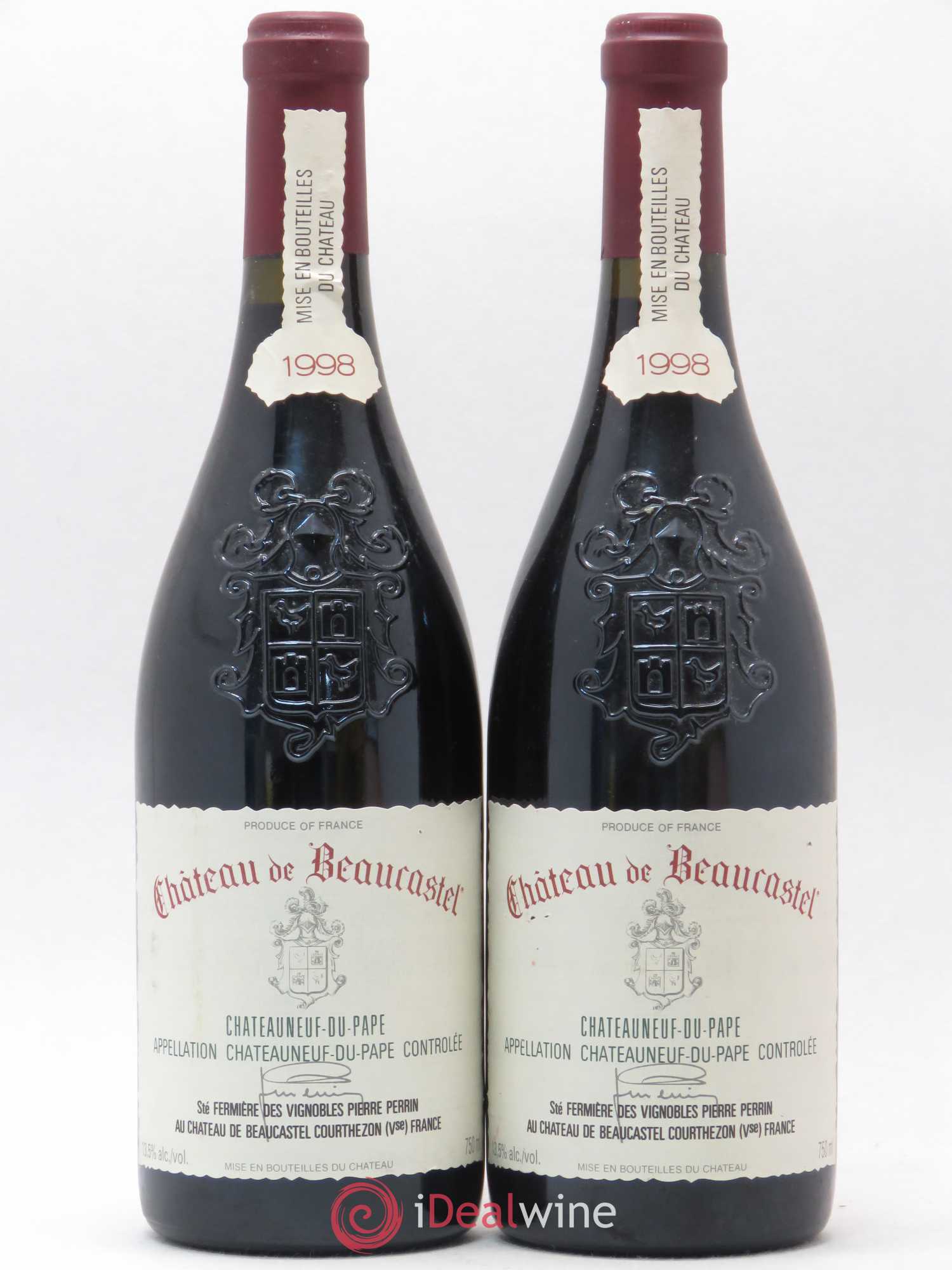 Châteauneuf-du-Pape Château de Beaucastel Famille Perrin 1998 - Lot de 2 bouteilles - 0