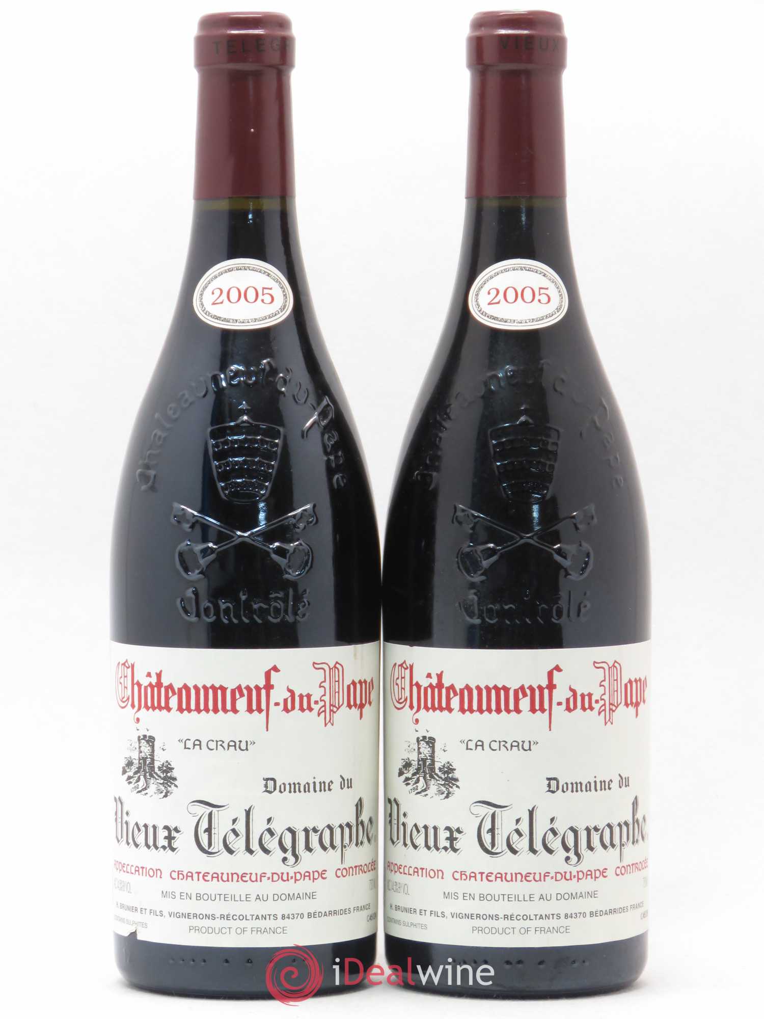 Châteauneuf-du-Pape Vieux Télégraphe (Domaine du) Vignobles Brunier 2005 - Lot de 2 bouteilles - 0