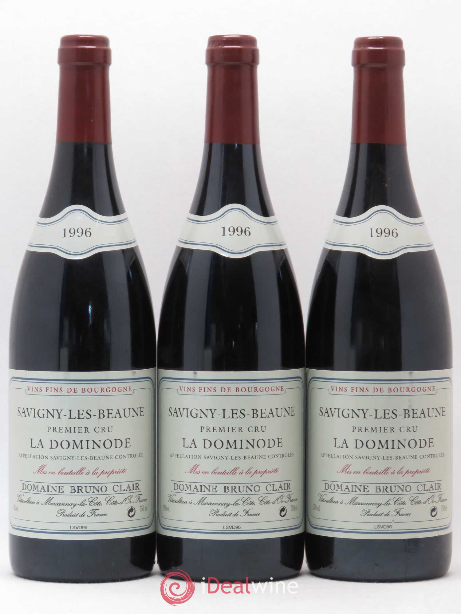 Savigny-lès-Beaune 1er Cru La Dominode Bruno Clair (Domaine) 1996 - Lot de 3 bouteilles - 0
