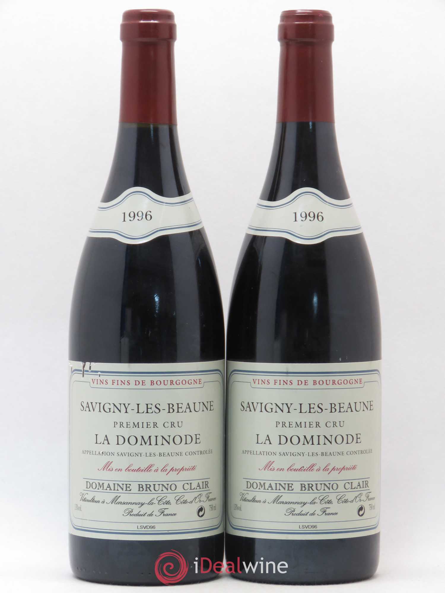 Savigny-lès-Beaune 1er Cru La Dominode Bruno Clair (Domaine) 1996 - Lot de 2 bouteilles - 0