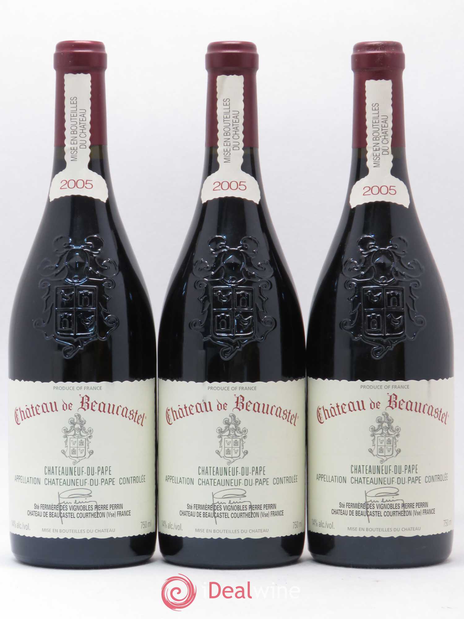 Châteauneuf-du-Pape Château de Beaucastel Famille Perrin 2005 - Lot de 3 bouteilles - 0