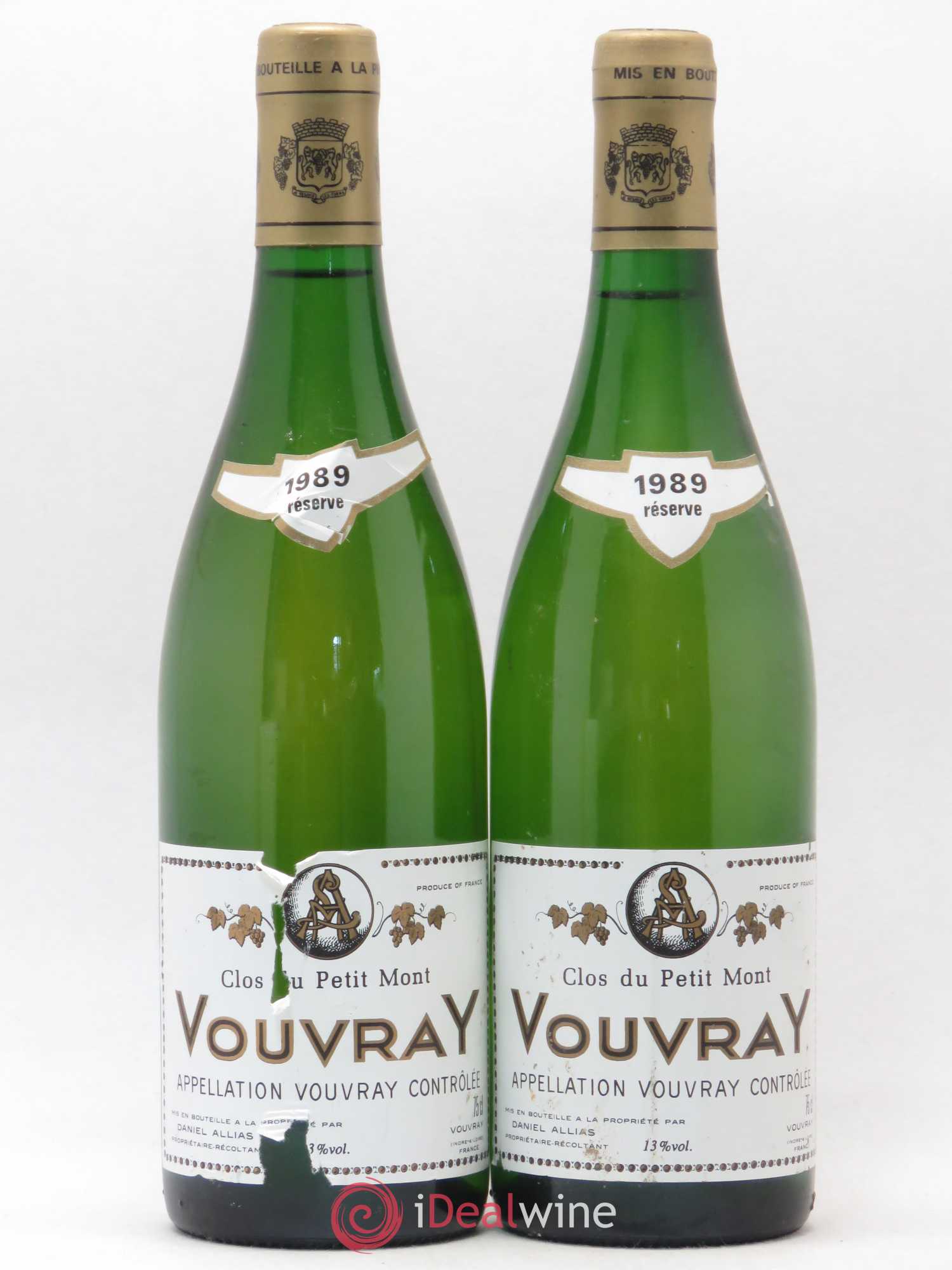 Vouvray Clos du Petit Mont Daniel Allias 1989 - Posten von 2 Flaschen - 0