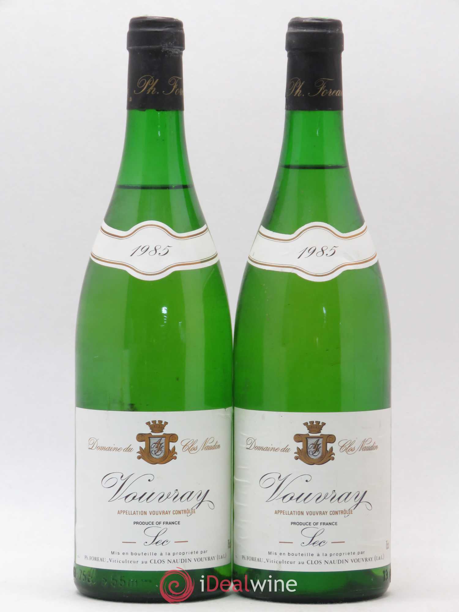 Vouvray Sec Clos Naudin - Philippe Foreau 1985 - Lot de 2 bouteilles - 0