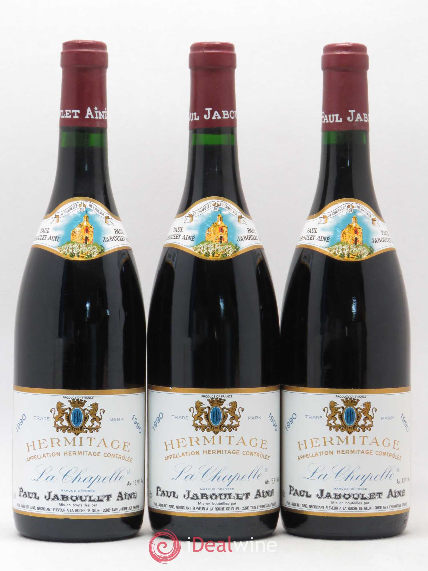 Hermitage La Chapelle Paul Jaboulet Ainé 1990 - Lot de 3 bouteilles - 0