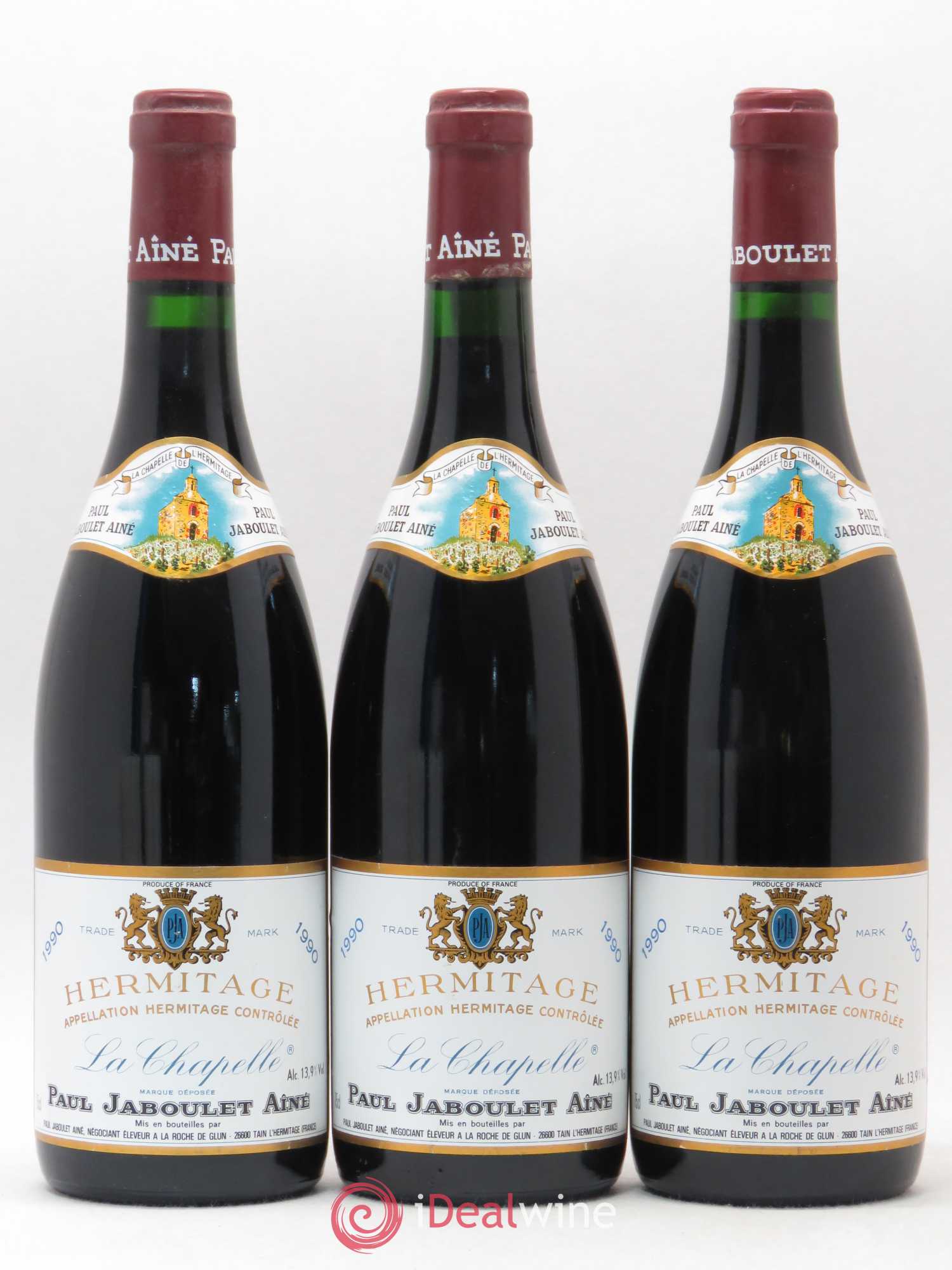 Hermitage La Chapelle Paul Jaboulet Ainé 1990 - Lot de 3 bouteilles - 0