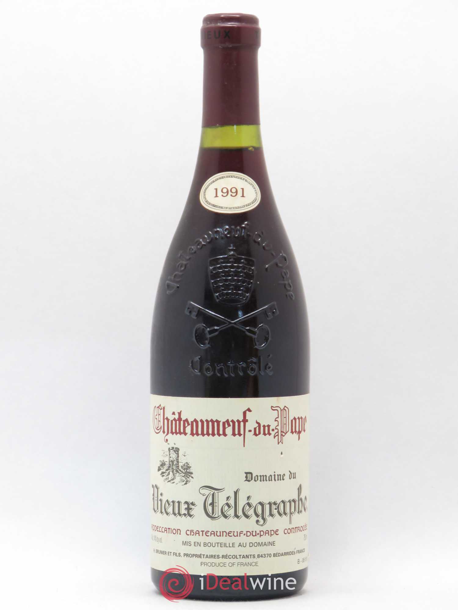 Châteauneuf-du-Pape Vieux Télégraphe (Domaine du) Vignobles Brunier 1991 - Lot de 1 bouteille - 0