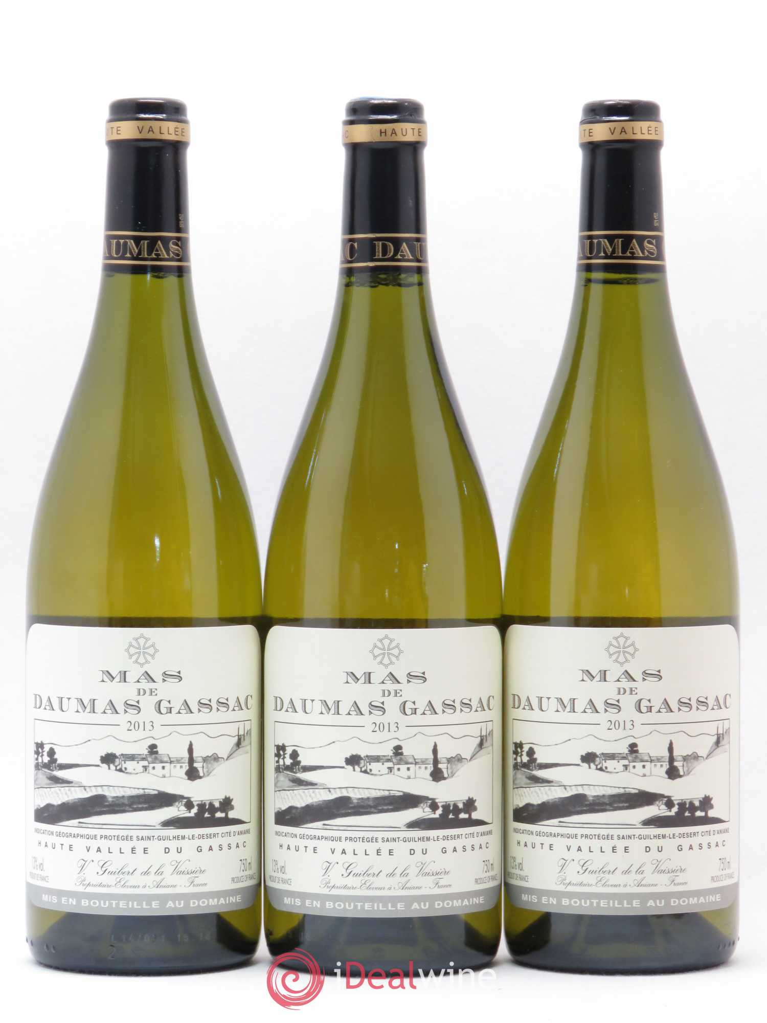 Saint-Guilhem-le-Désert - Cité d'Aniane Mas Daumas Gassac Famille Guibert de La Vaissière 2013 - Lot de 3 bouteilles - 0