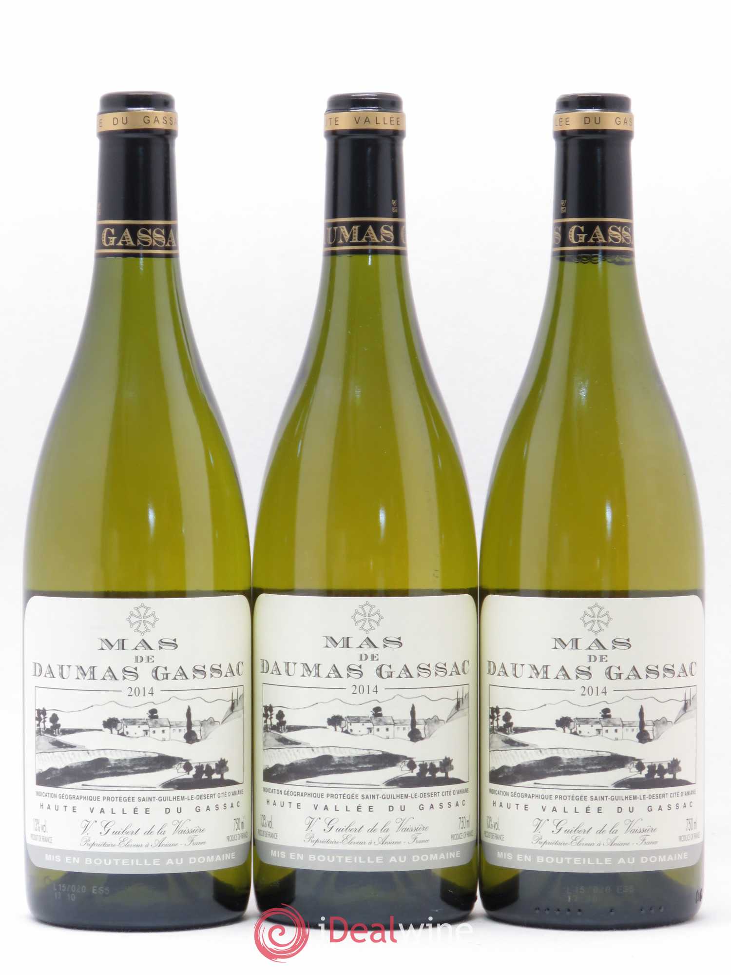 Saint-Guilhem-le-Désert - Cité d'Aniane Mas Daumas Gassac Famille Guibert de La Vaissière 2014 - Lot de 3 bouteilles - 0