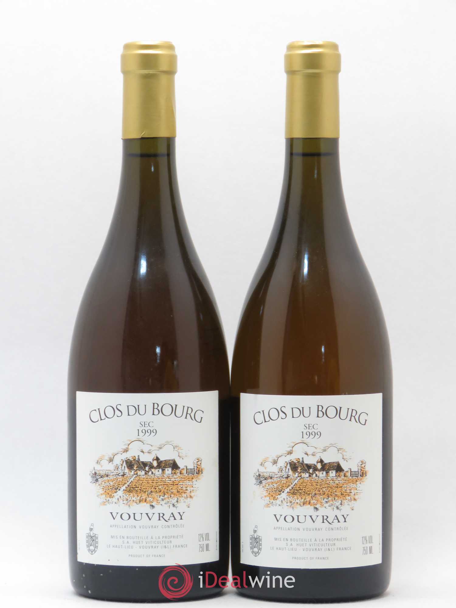 Vouvray Clos du Bourg Sec Domaine Huet 1999 - Lot de 2 bouteilles - 0