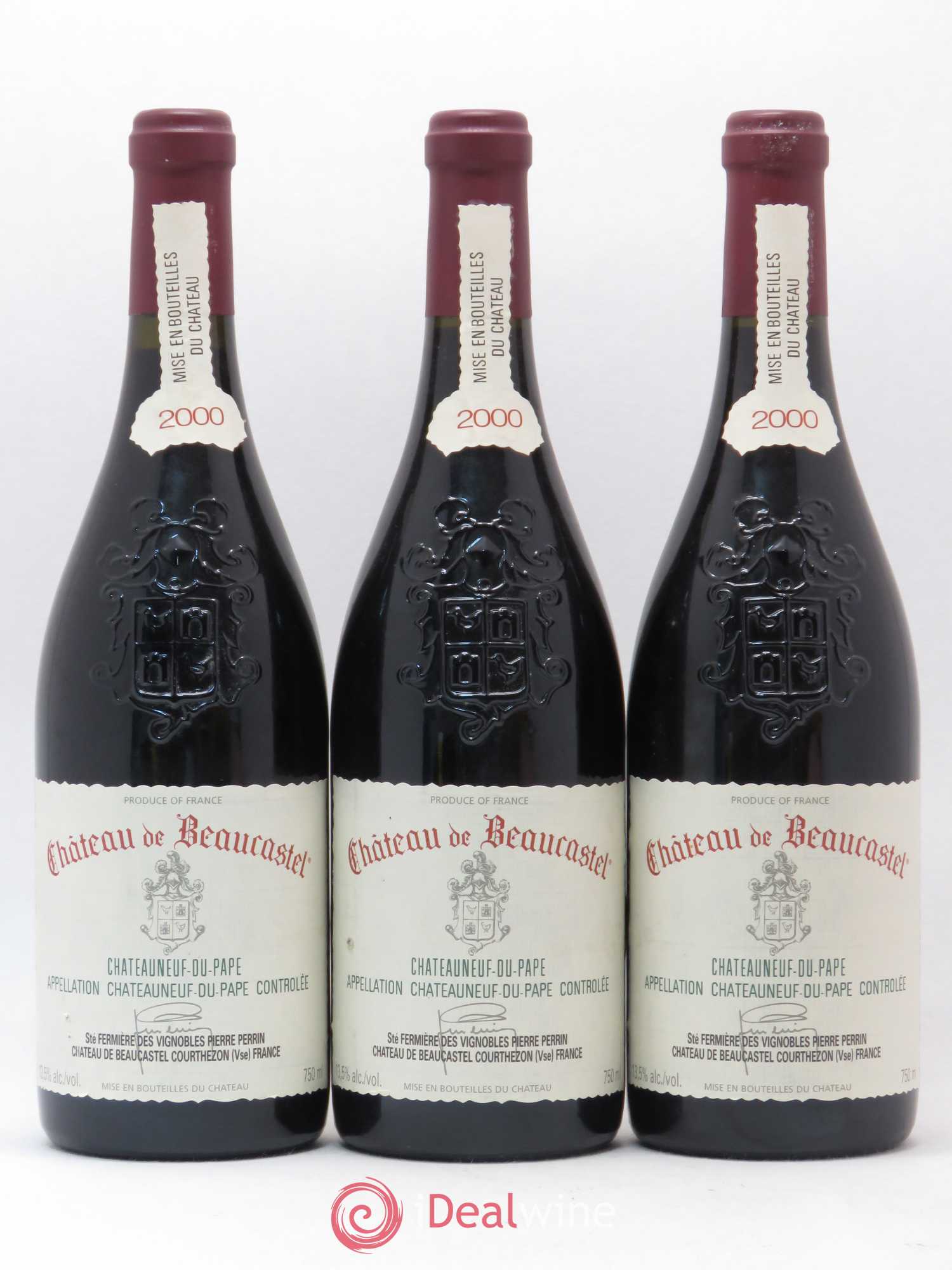 Châteauneuf-du-Pape Château de Beaucastel Famille Perrin 2000 - Lot de 3 bouteilles - 0