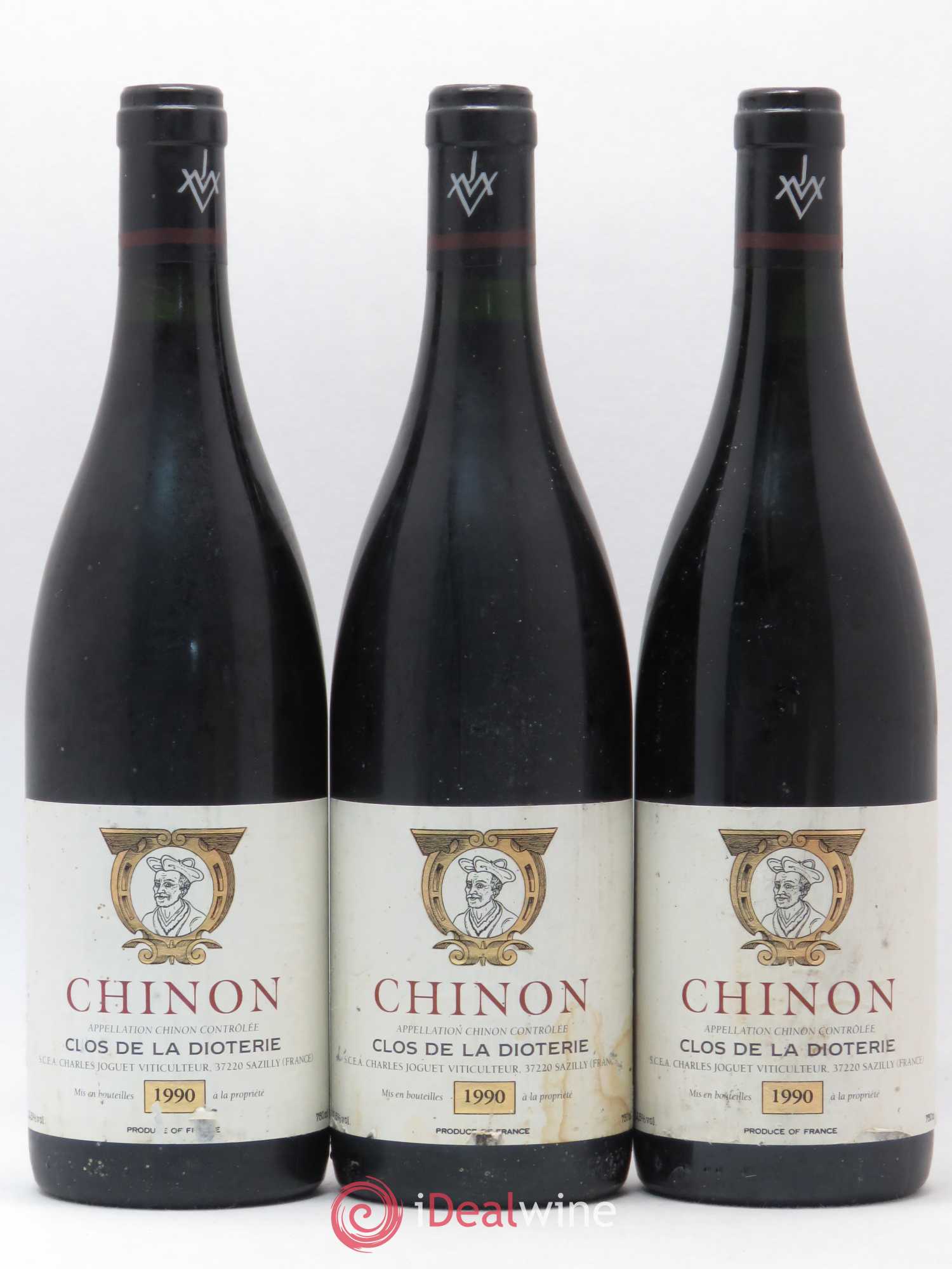 Chinon Clos de La Dioterie Charles Joguet 1990 - Lot de 3 bouteilles - 0