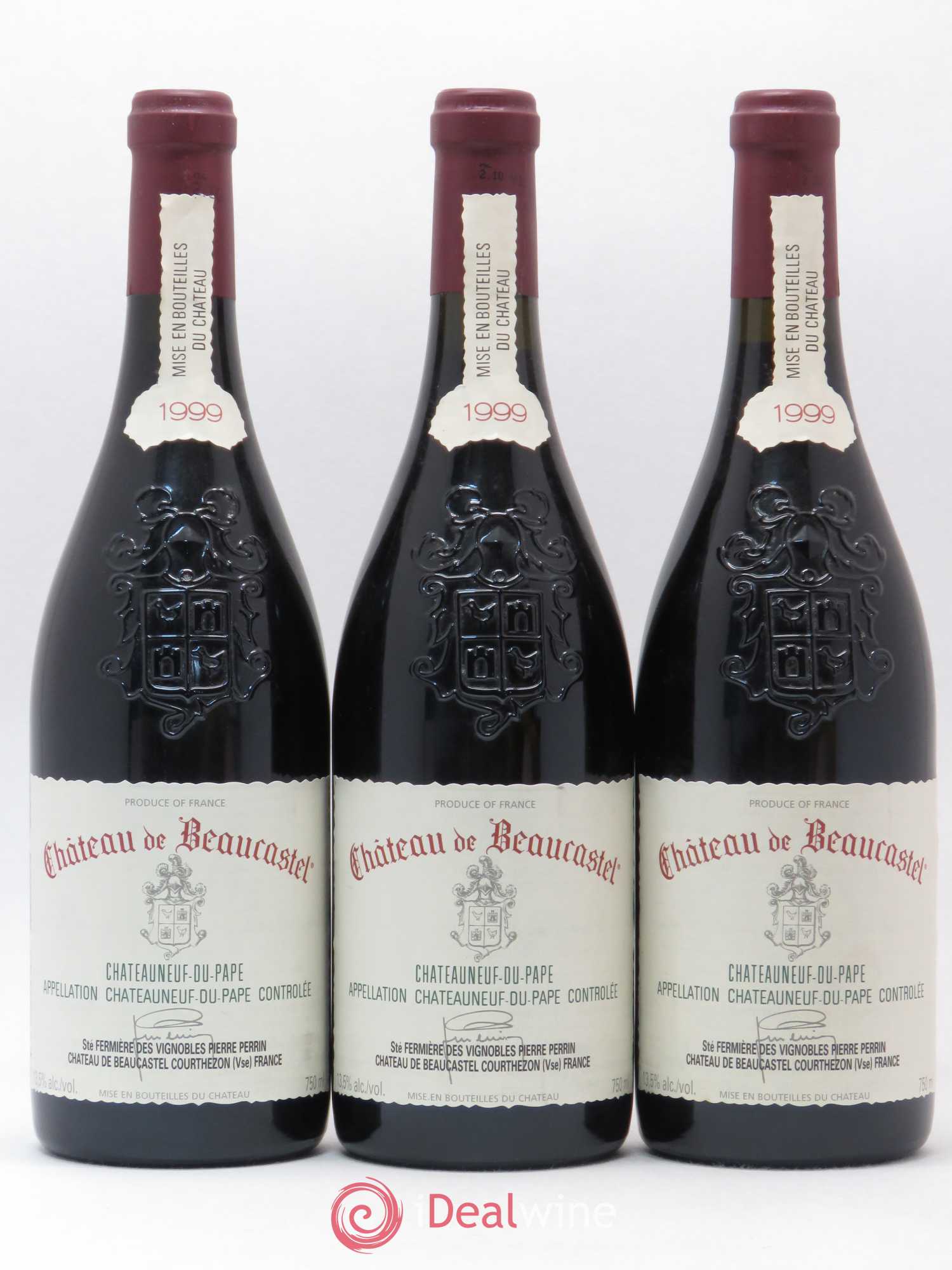 Châteauneuf-du-Pape Château de Beaucastel Famille Perrin 1999 - Lot de 3 bouteilles - 0