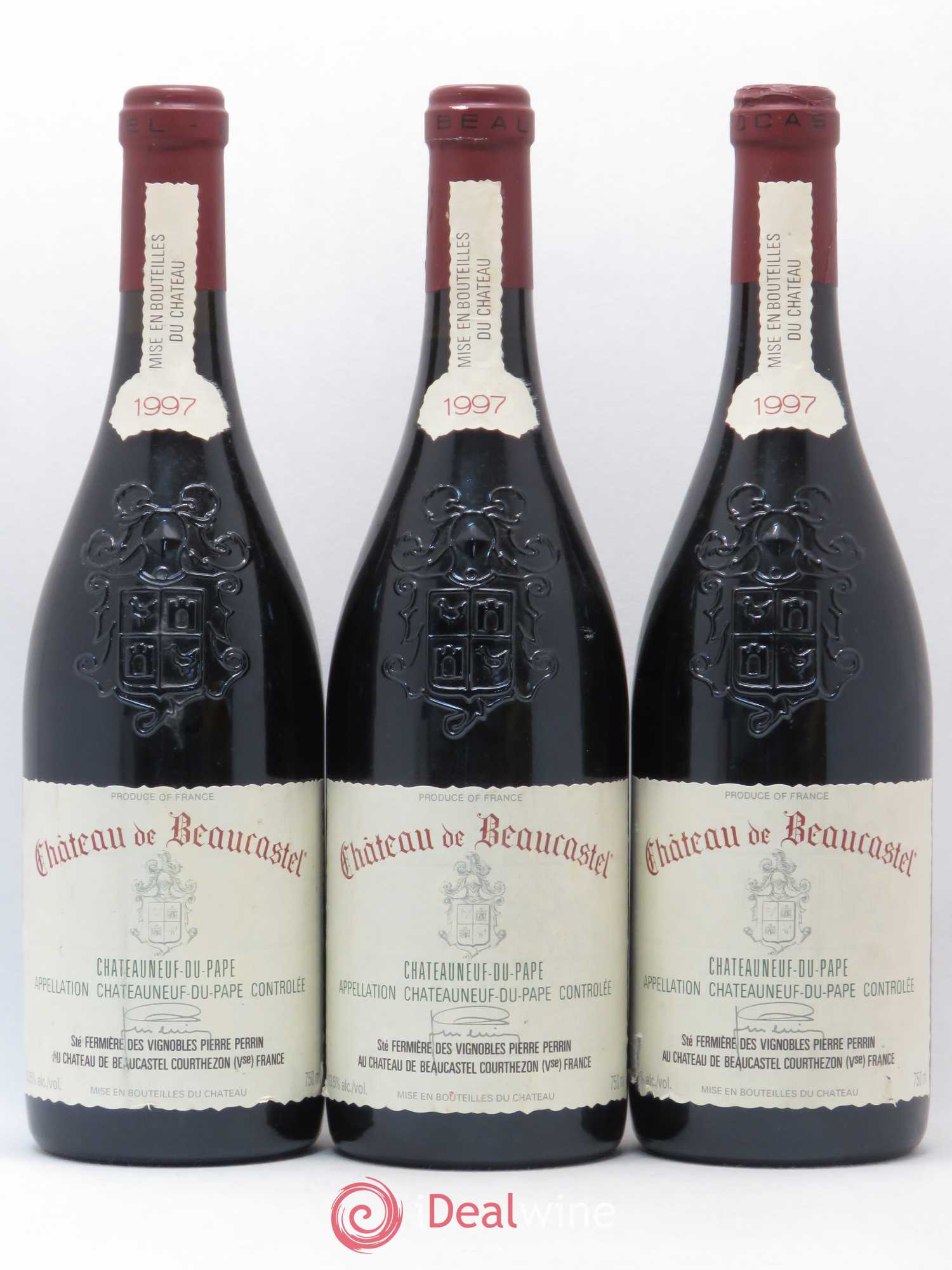 Châteauneuf-du-Pape Château de Beaucastel Famille Perrin 1997 - Lot de 3 bouteilles - 0