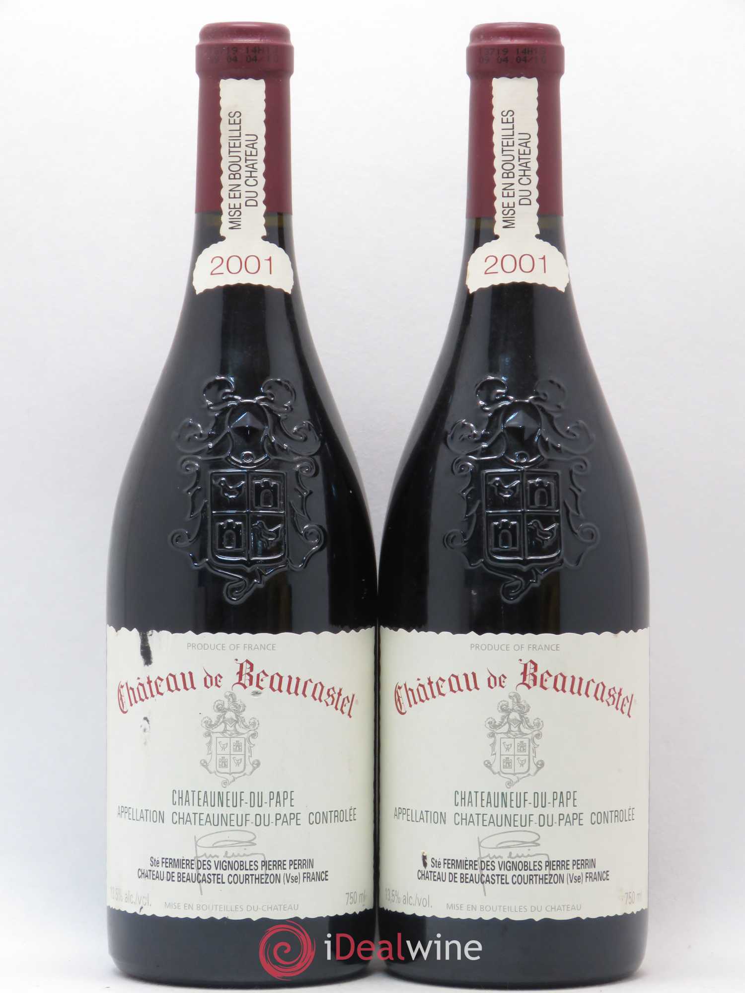 Châteauneuf-du-Pape Château de Beaucastel Famille Perrin 2001 - Lot de 2 bouteilles - 0