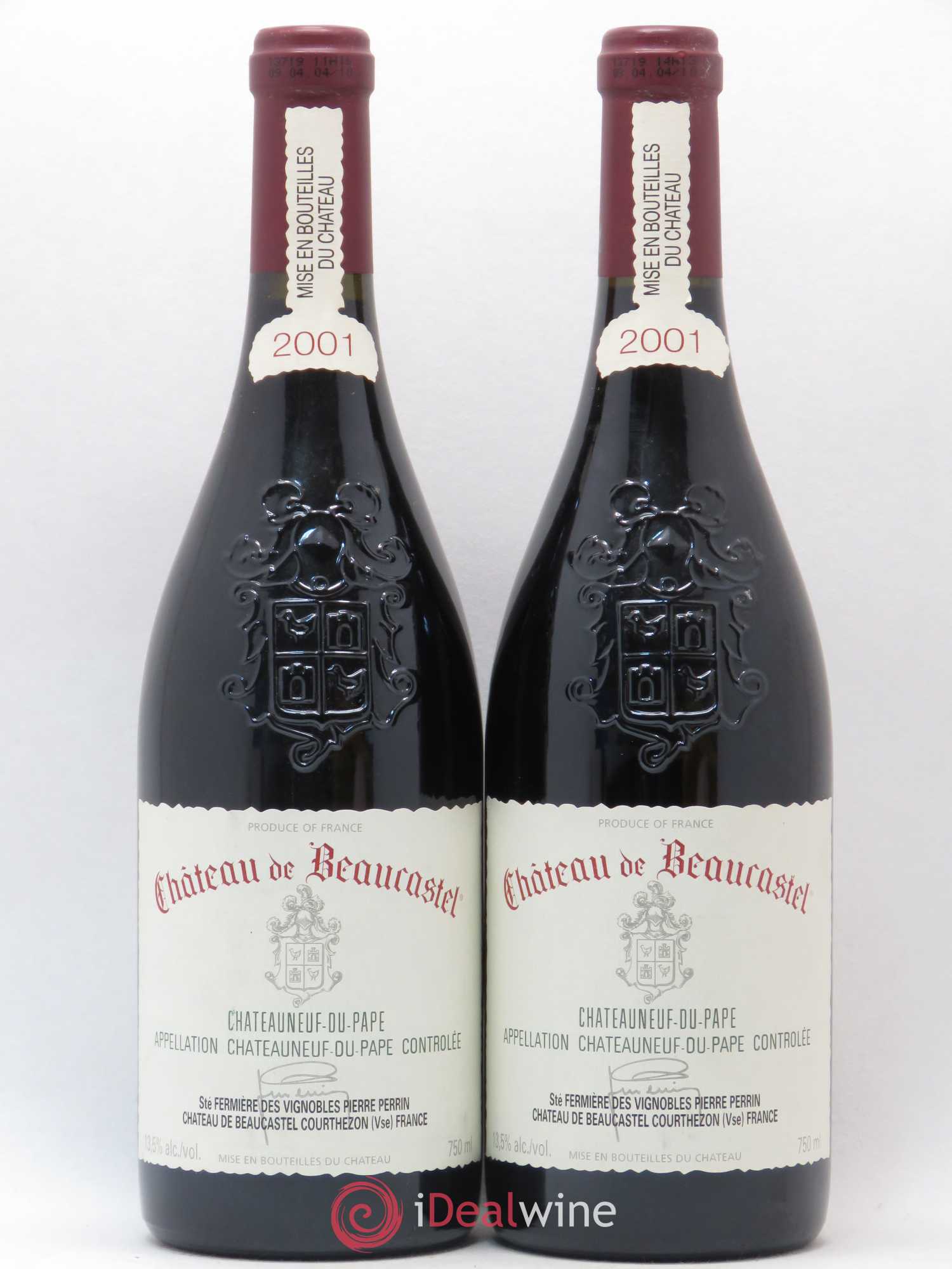 Châteauneuf-du-Pape Château de Beaucastel Famille Perrin 2001 - Lot de 2 bouteilles - 0