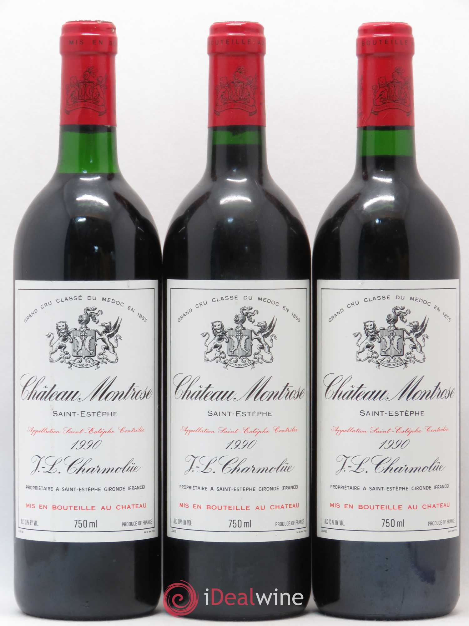 Château Montrose 2ème Grand Cru Classé 1990 - Lot de 3 bouteilles - 0