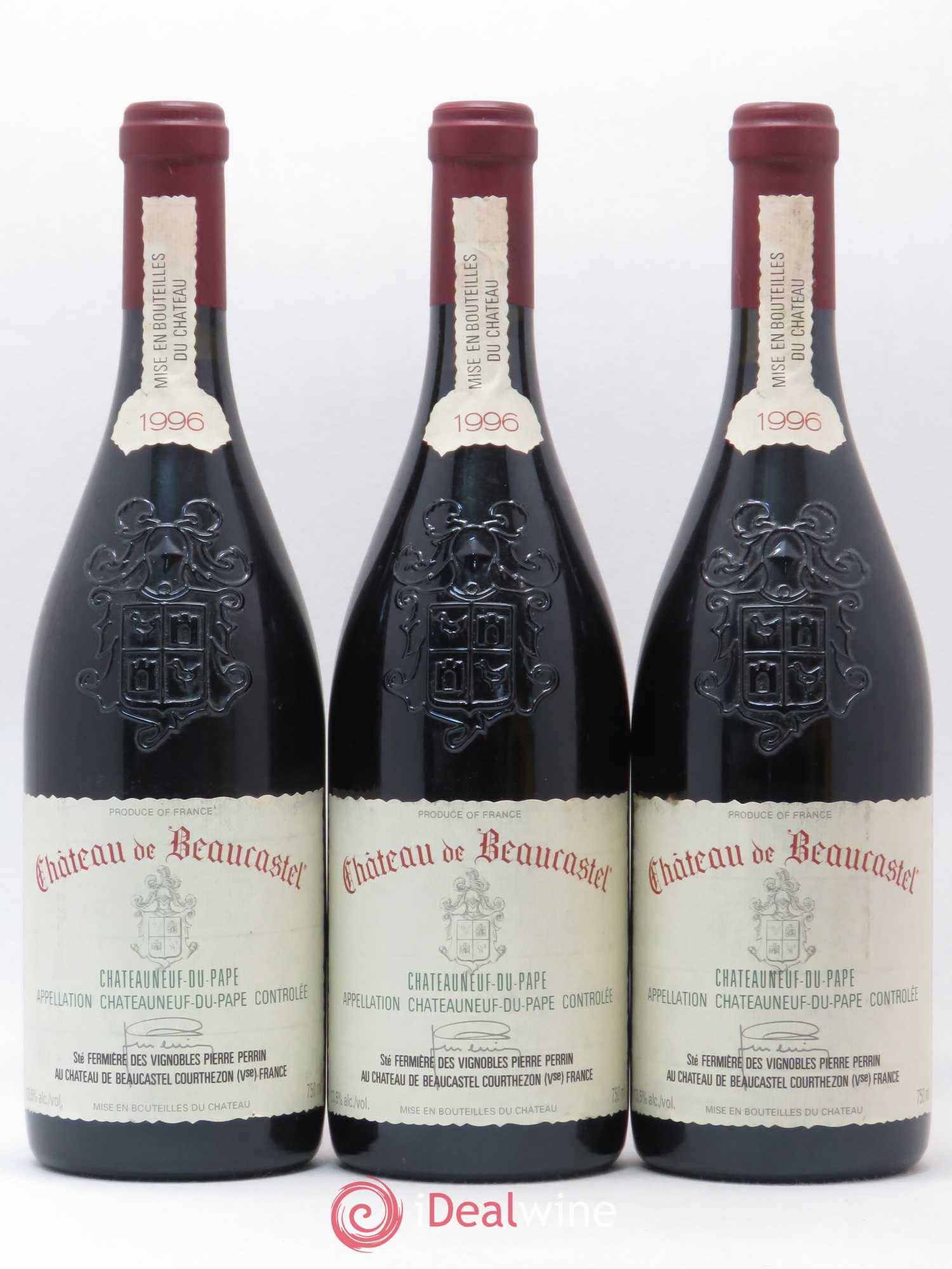 Châteauneuf-du-Pape Château de Beaucastel Famille Perrin 1996 - Lot de 3 bouteilles - 0