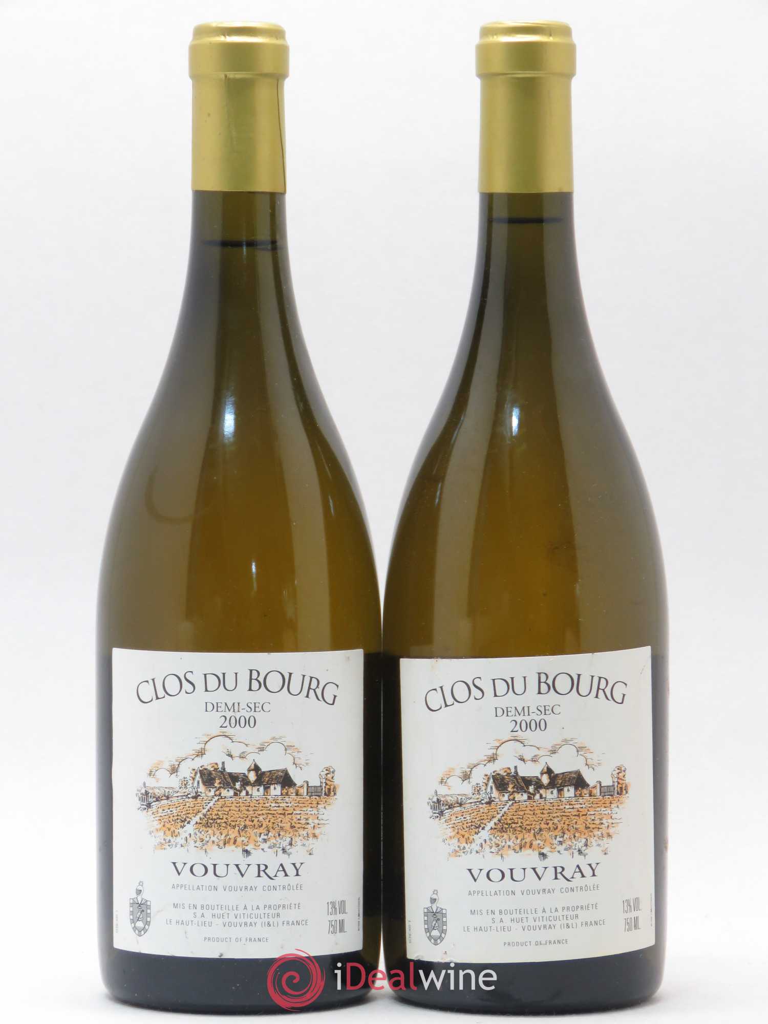 Vouvray Clos du Bourg Demi-Sec Domaine Huet 2000 - Lot de 2 bouteilles - 0