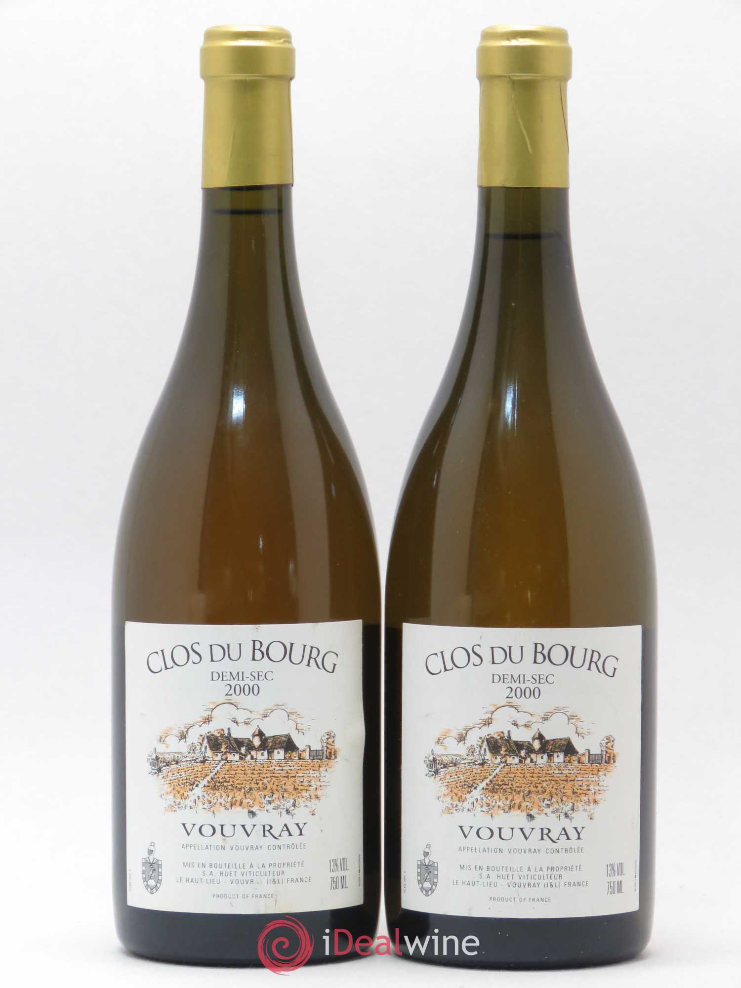 Vouvray Clos du Bourg Demi-Sec Domaine Huet 2000 - Lot de 2 bouteilles - 0