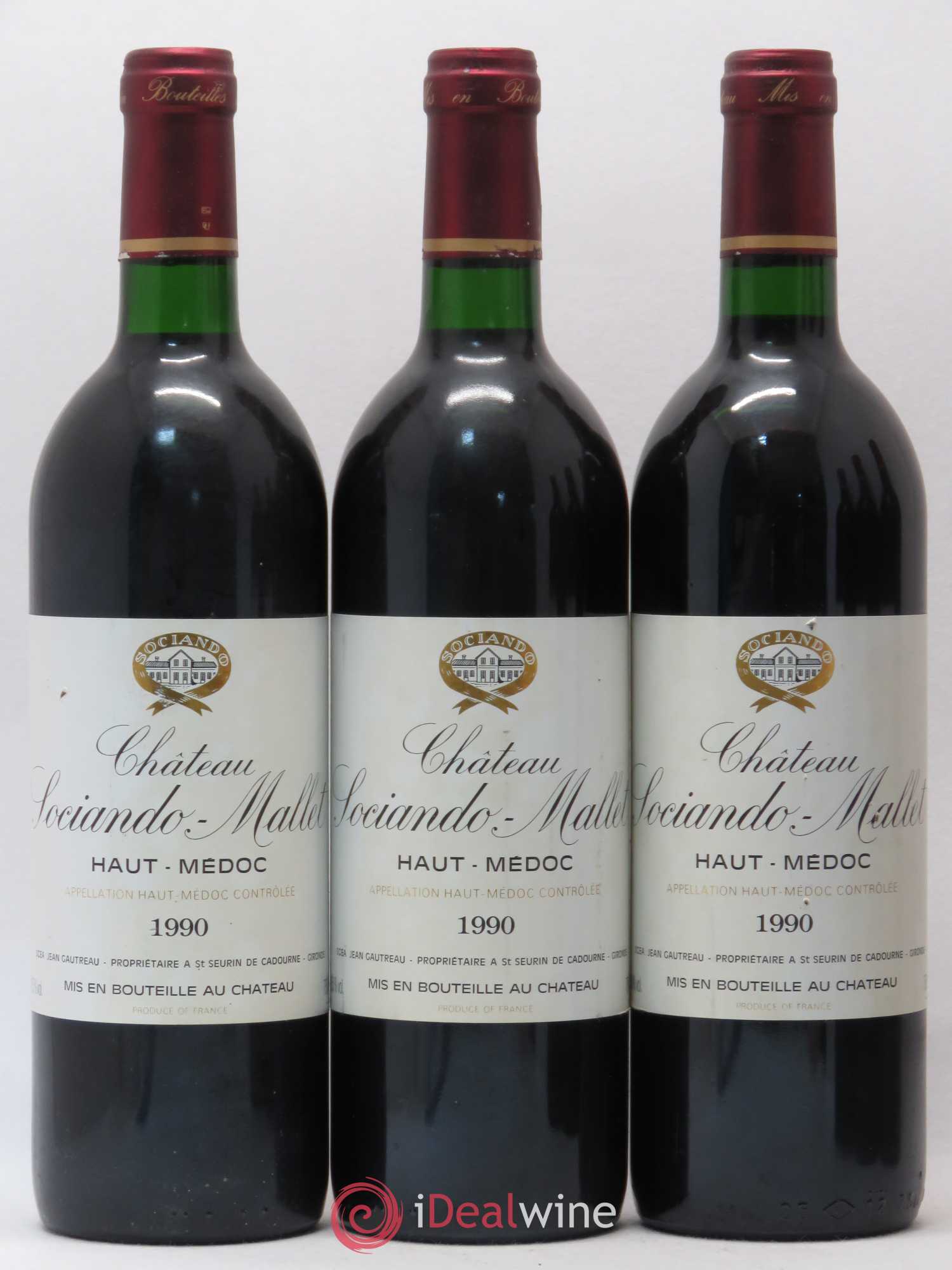Château Sociando Mallet 1990 - Lot de 6 bouteilles - 1