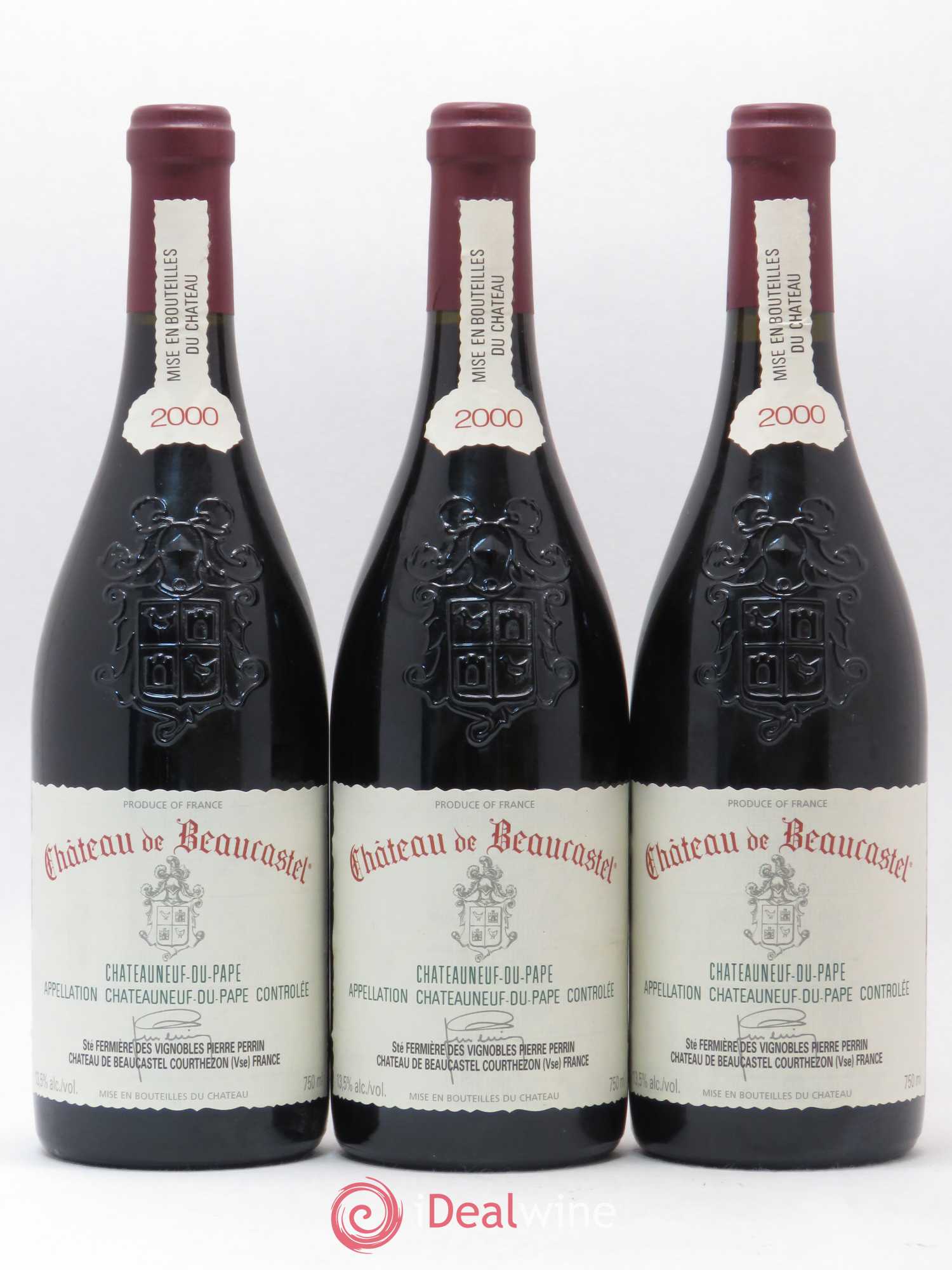 Châteauneuf-du-Pape Château de Beaucastel Famille Perrin 2000 - Lot de 3 bouteilles - 0