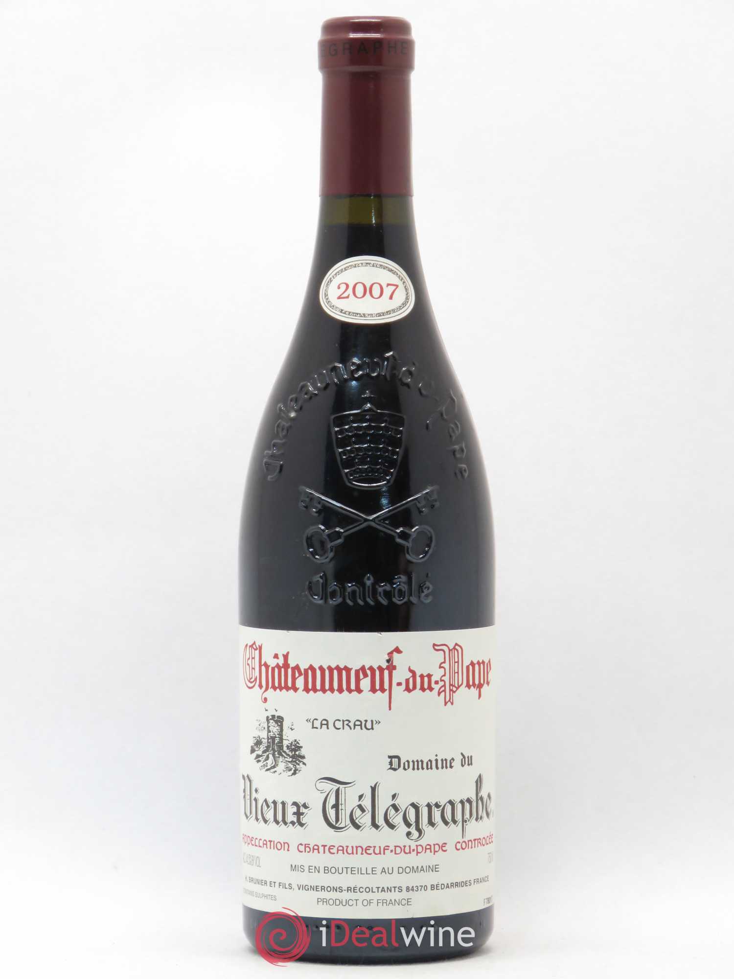 Châteauneuf-du-Pape Vieux Télégraphe (Domaine du) Vignobles Brunier 2007 - Lot de 1 bouteille - 0