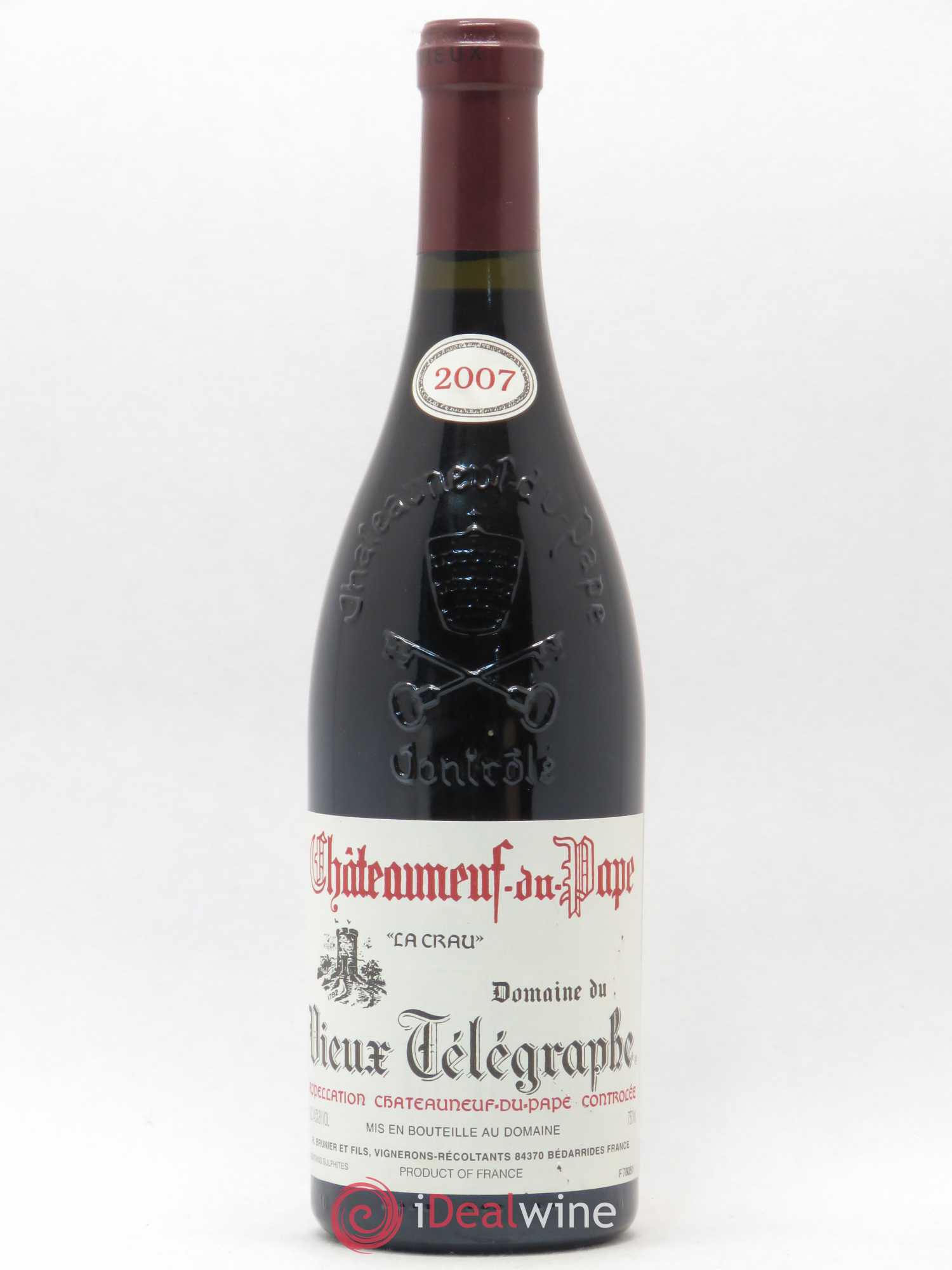 Châteauneuf-du-Pape Vieux Télégraphe (Domaine du) Vignobles Brunier 2007 - Lot de 1 bouteille - 0