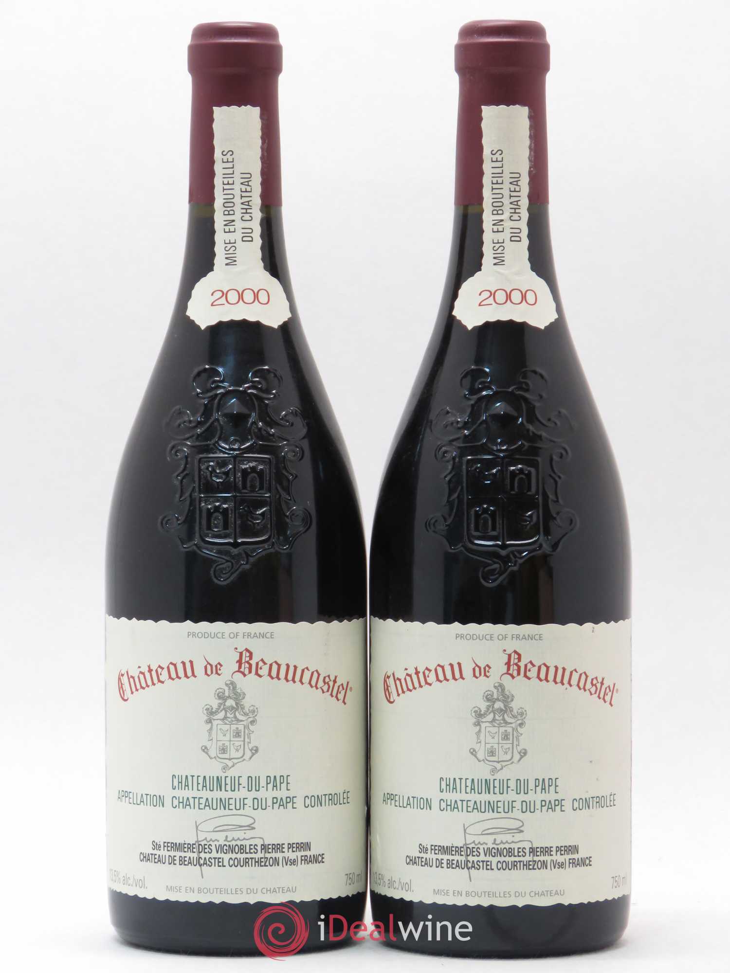 Châteauneuf-du-Pape Château de Beaucastel Famille Perrin 2000 - Lot de 2 bouteilles - 0