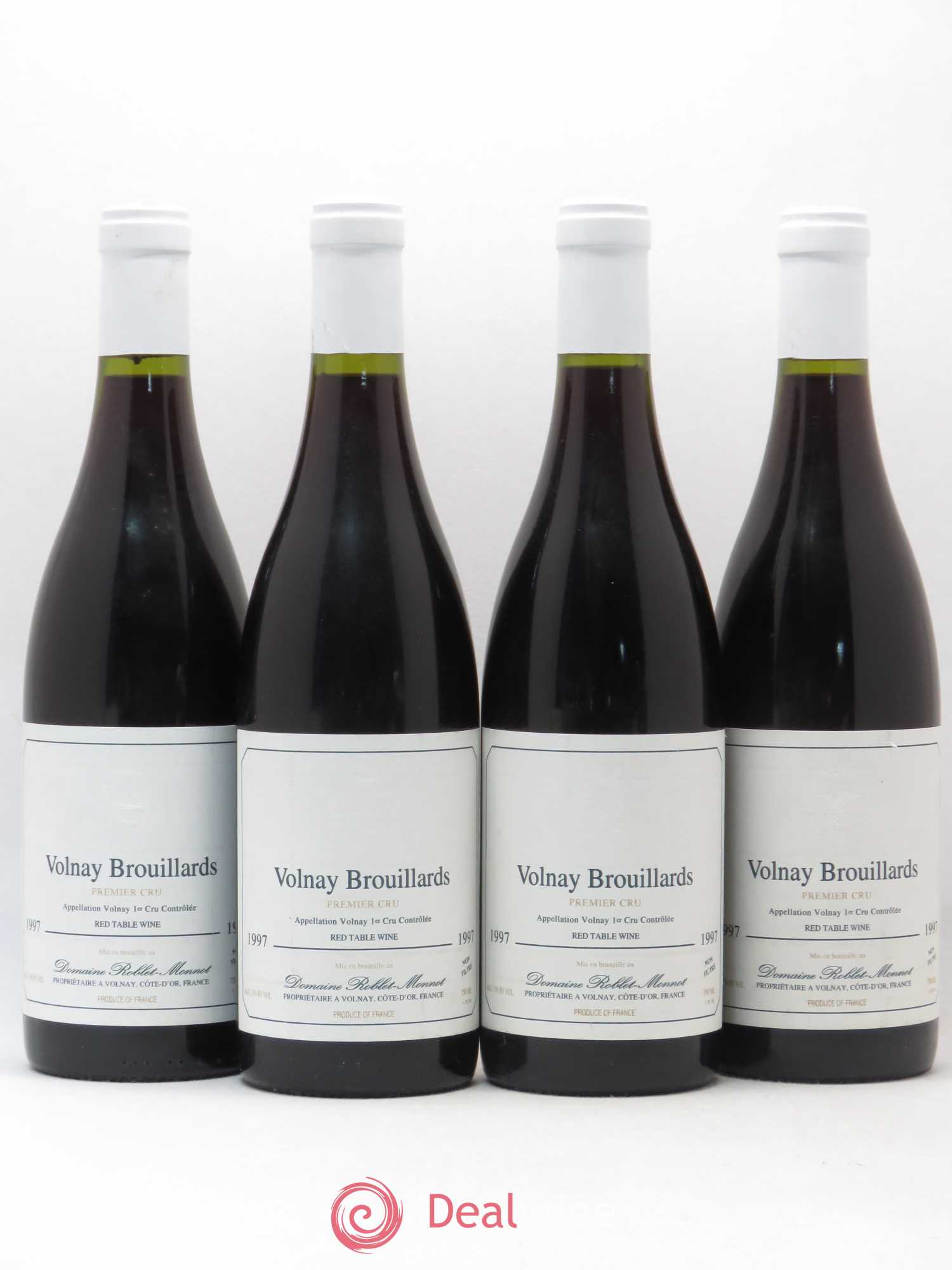 Volnay 1er Cru Brouillard Roblet Monnot 1997 - Posten von 4 Flaschen - 0