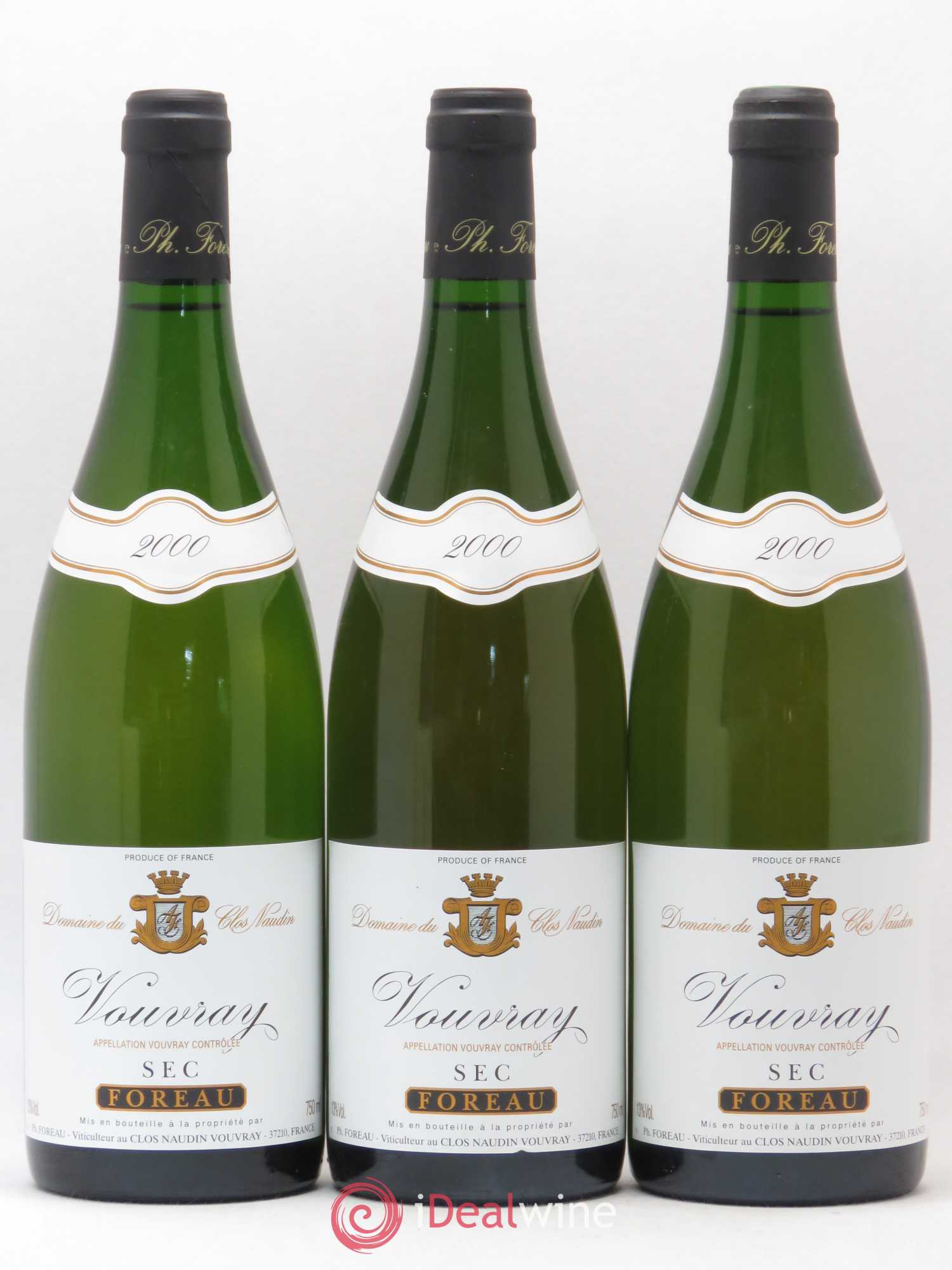 Vouvray Sec Clos Naudin - Philippe Foreau 2000 - Lot de 3 bouteilles - 0