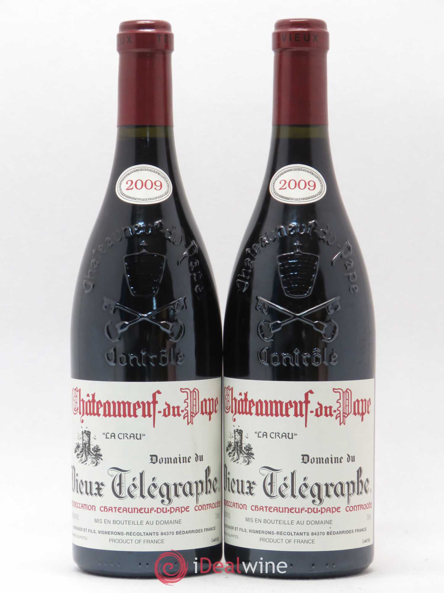 Châteauneuf-du-Pape Vieux Télégraphe (Domaine du) Vignobles Brunier 2009 - Lot de 2 bouteilles - 0