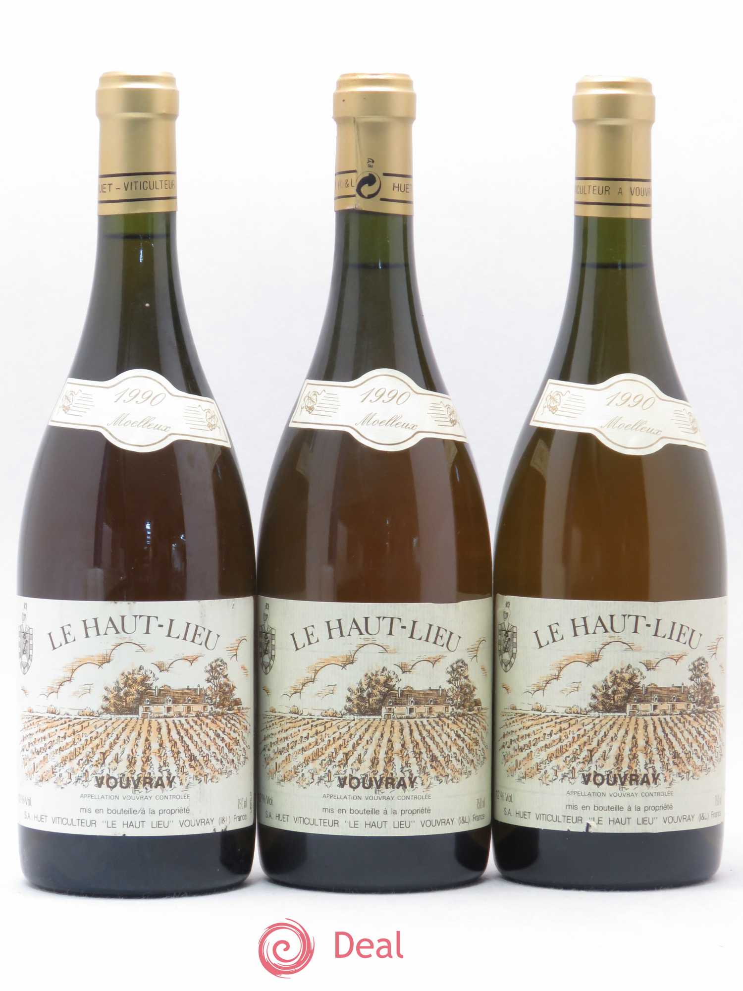 Vouvray Le Haut-Lieu Moelleux Domaine Huet 1990 - Lotto di 3 bottiglie - 0