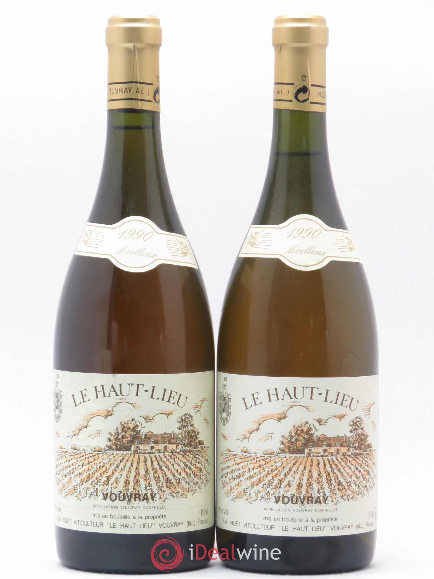 Vouvray Le Haut-Lieu Moelleux Domaine Huet 1990 - Lotto di 2 bottiglie - 0