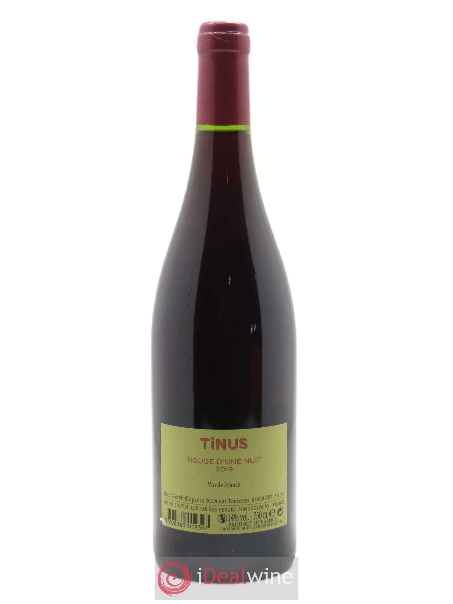 Vin de France Château des Tourettes Rouge d'une nuit Jean-Marie Guffens 2019 - Lot of 1 bottle - 1