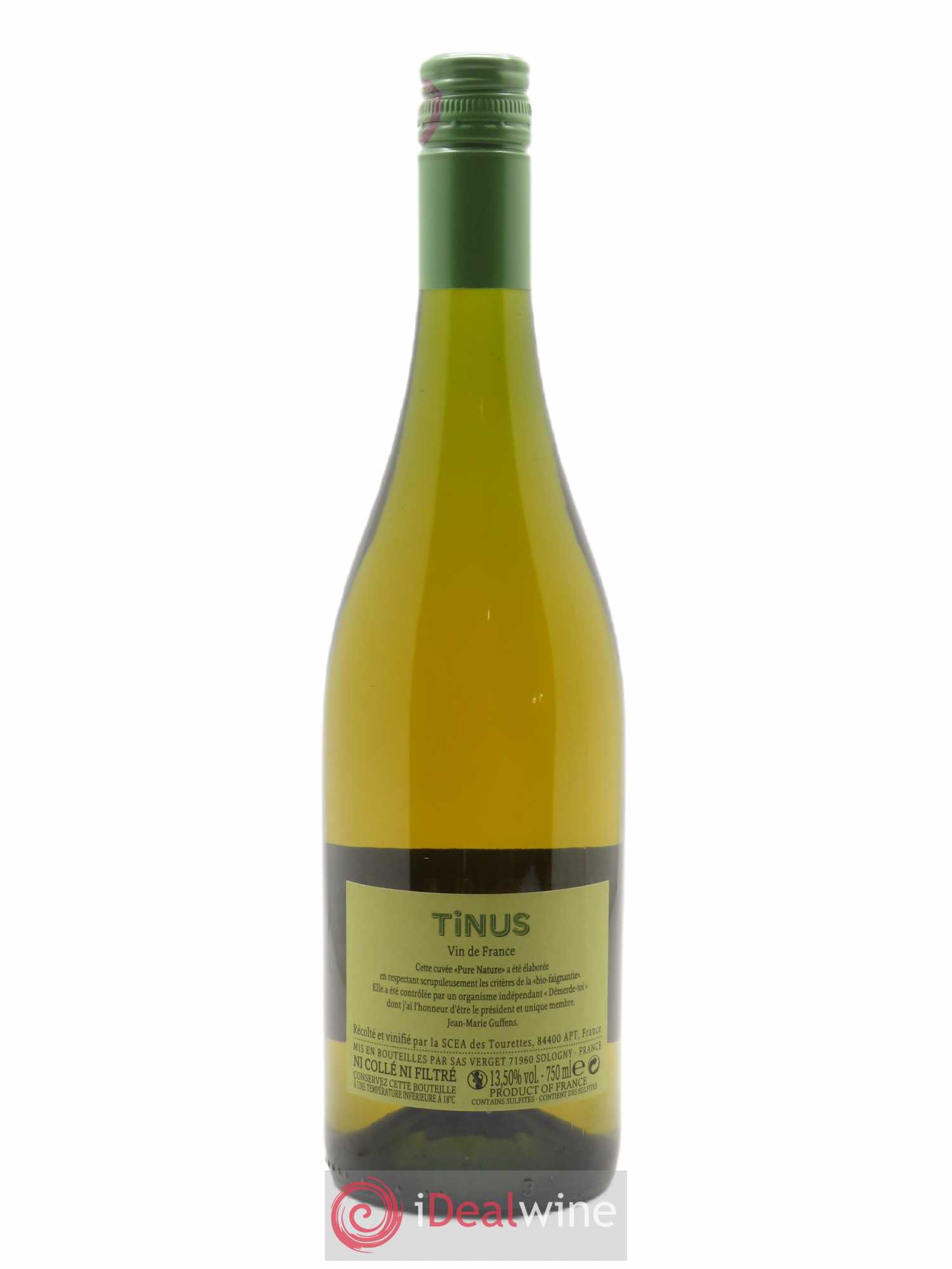 Vin de France Château des Tourettes Tinus Pure Nature Jean-Marie Guffens 2020 - Lot de 1 bouteille - 1