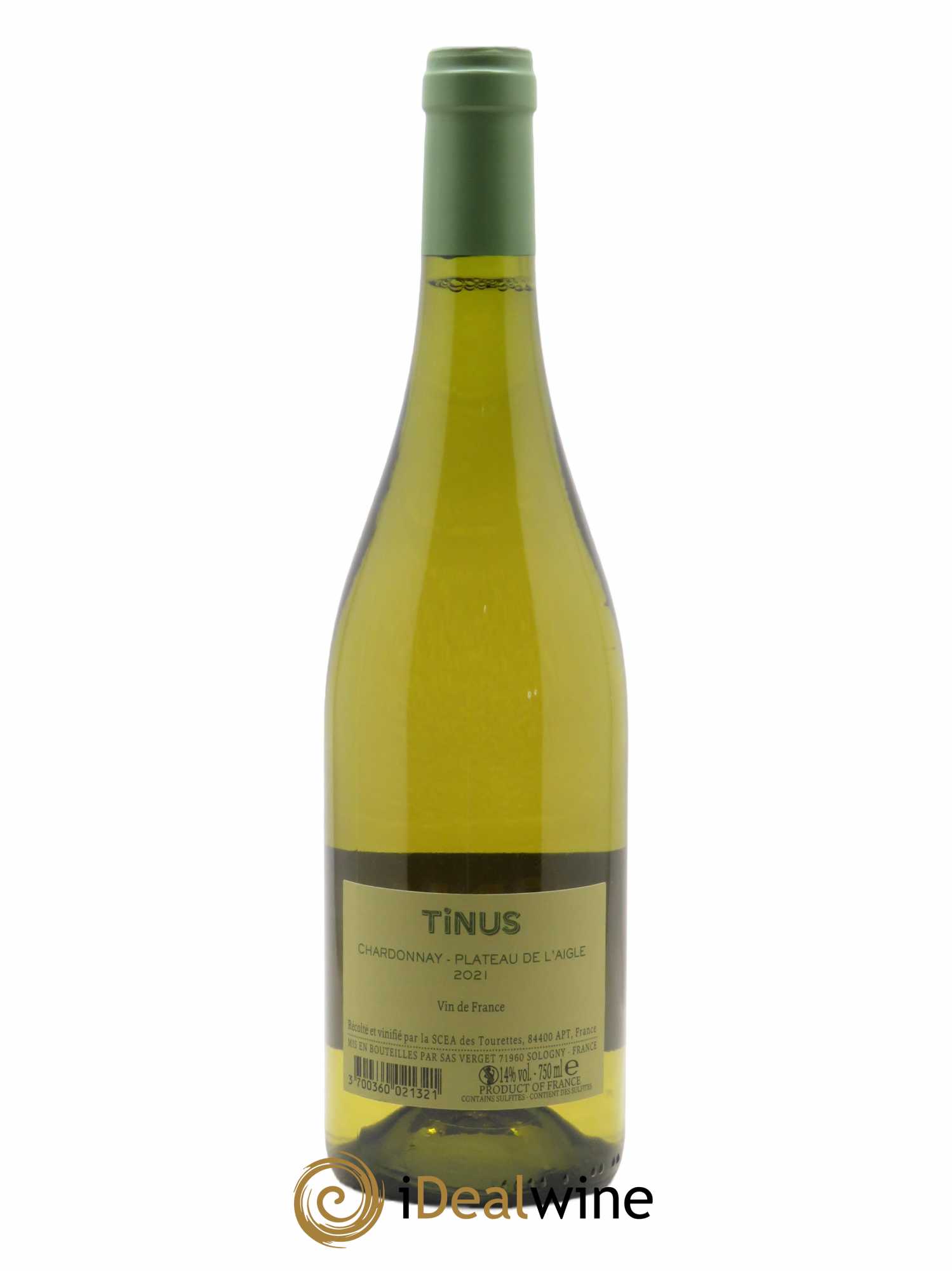 Vin de France Château des Tourettes Tinus Chardonnay Plateau de l'Aigle Jean-Marie Guffens 2021 - Lot de 1 bouteille - 1