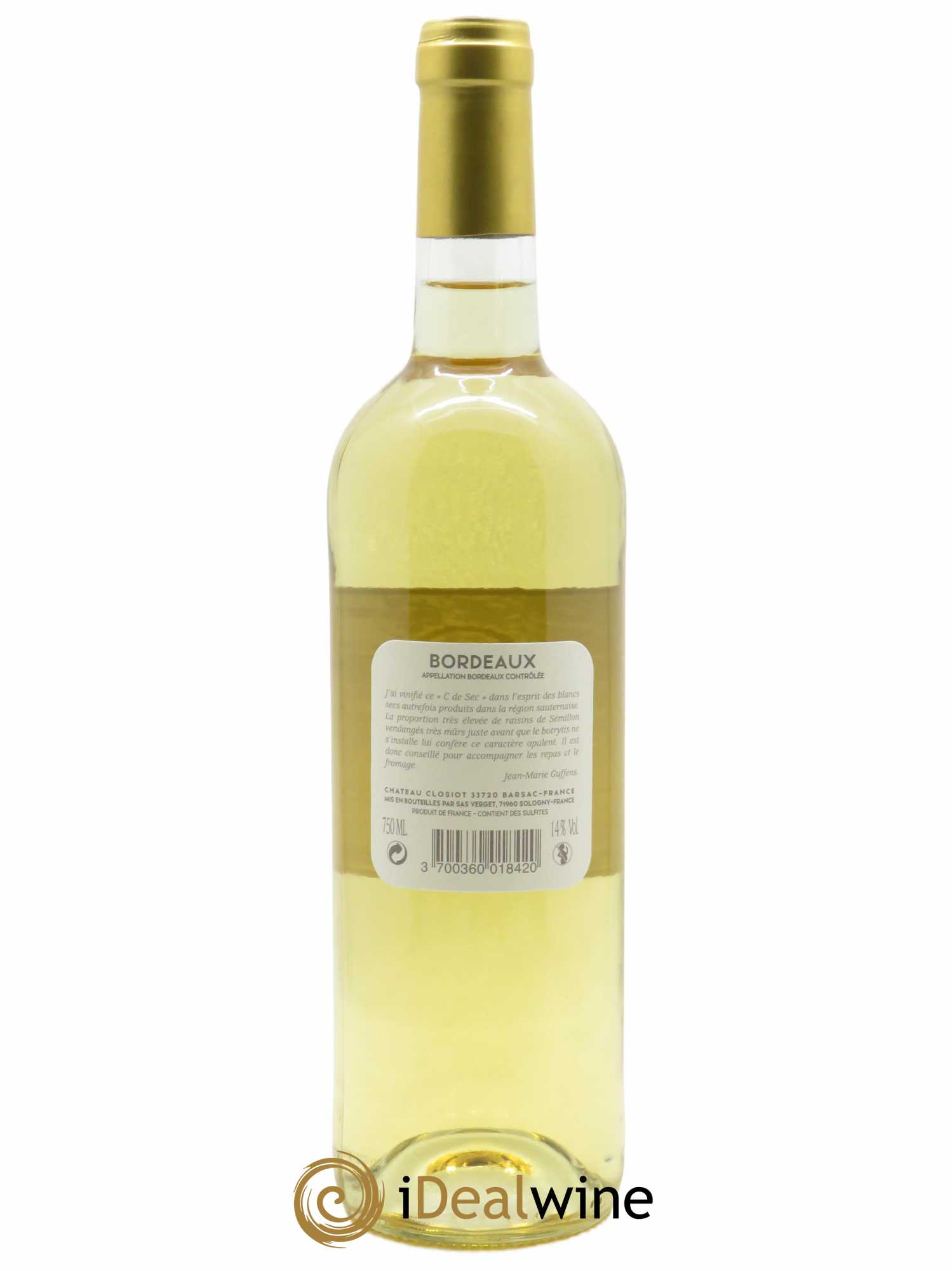 Château Closiot 2018 - Lot de 1 bouteille - 1